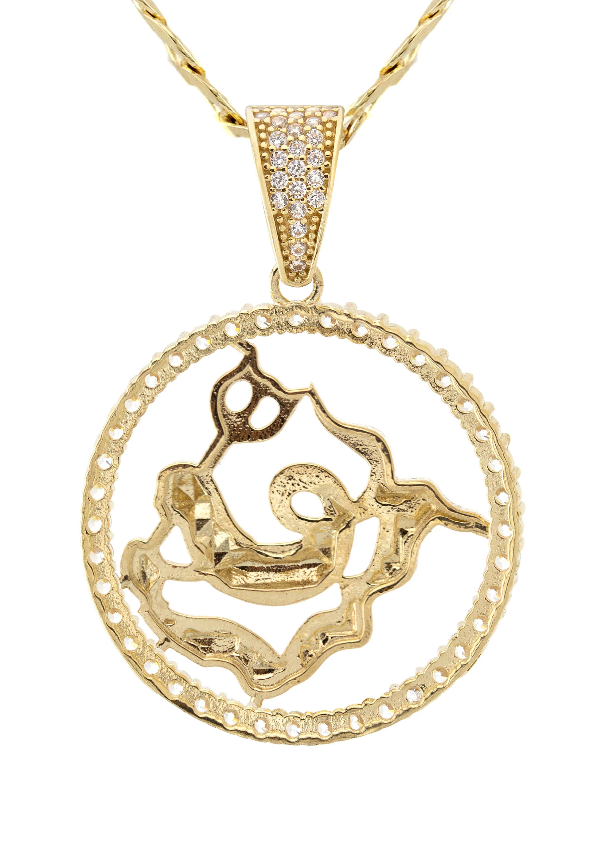10K Yellow Gold Zodiac Aquarius Necklace | Appx. 17.1 Grams - Image 3