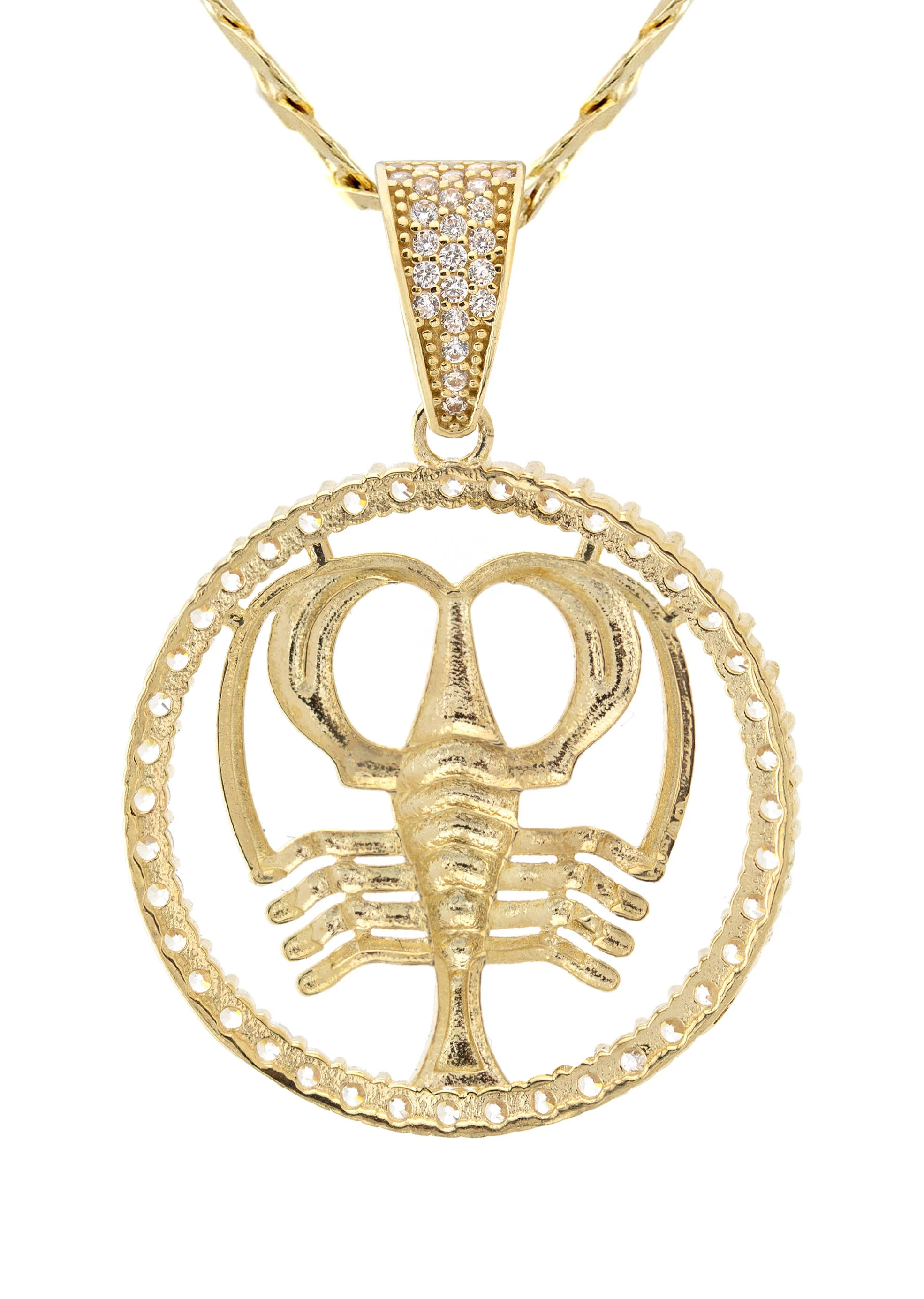 10K Yellow Gold Zodiac Cancer Necklace | Appx. 17.1 Grams - Image 3