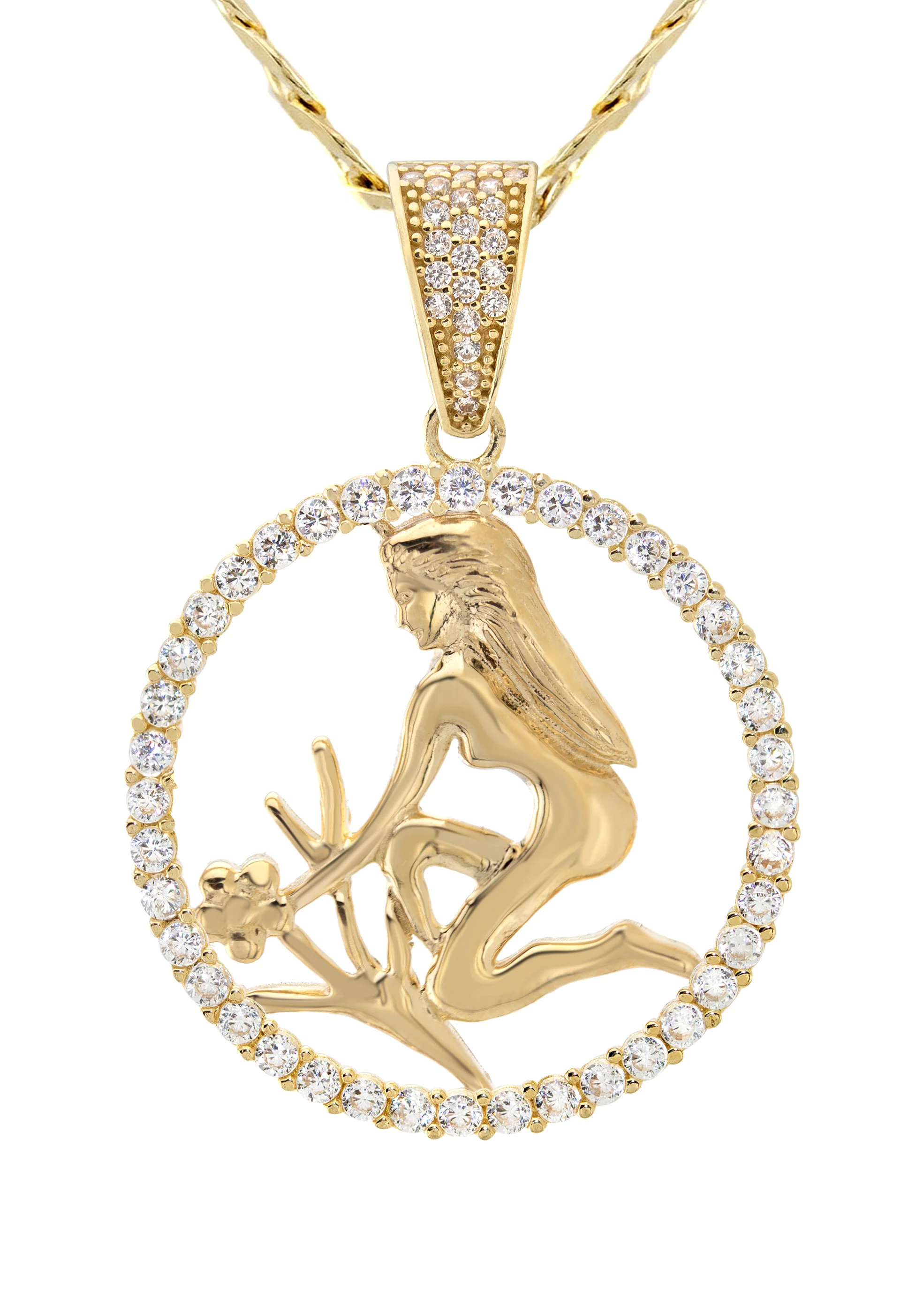 10K Yellow Gold Zodiac Virgo Necklace | Appx. 16.8 Grams - Image 2