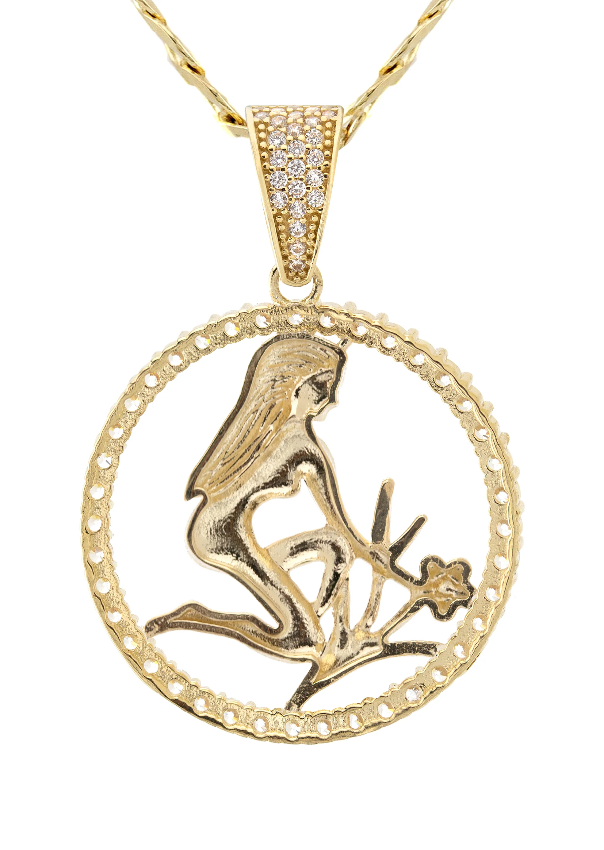 10K Yellow Gold Zodiac Virgo Necklace | Appx. 16.8 Grams - Image 3