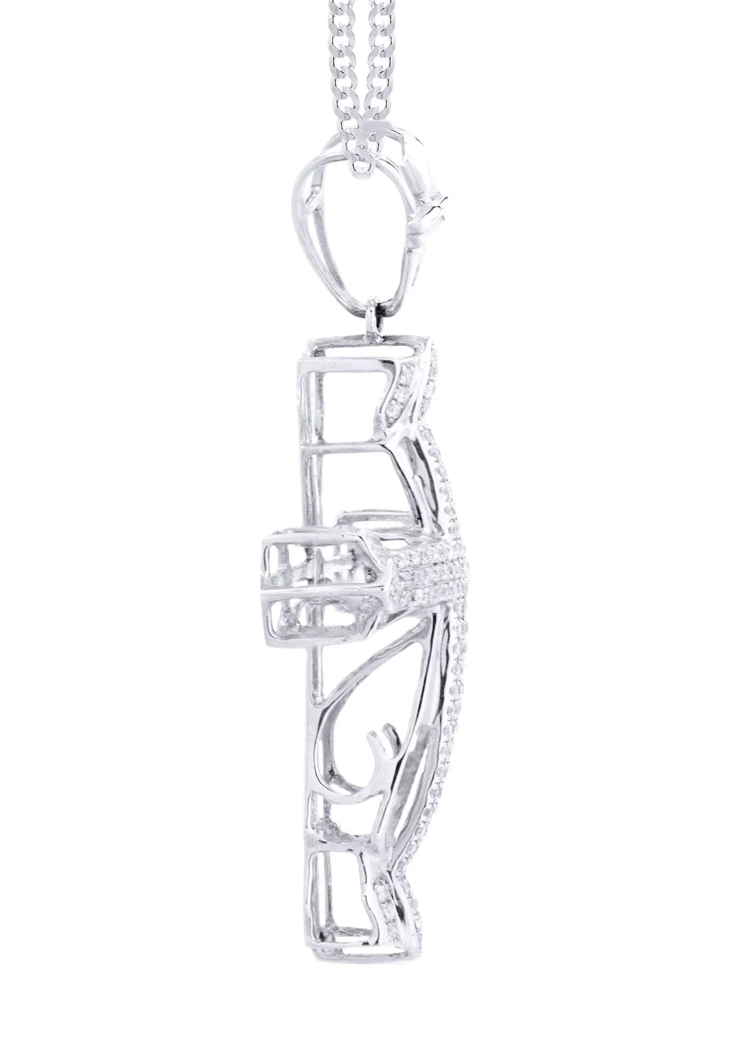 14K White Gold Diamond Cross Necklace  | 0.72 Carats - Image 4