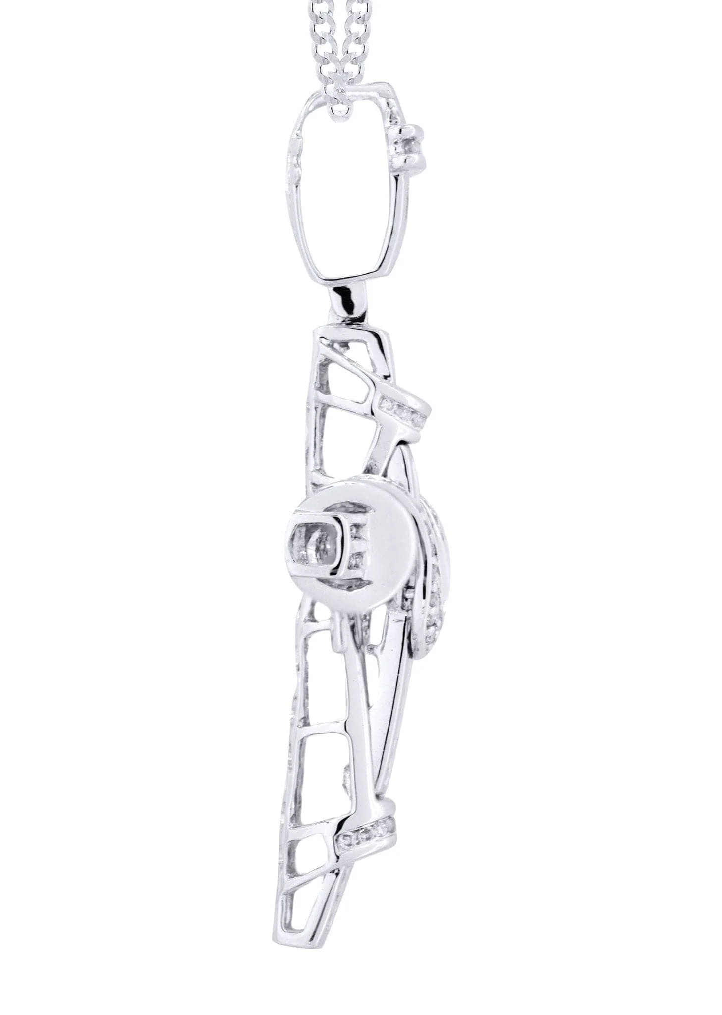 14K White Gold Diamond Cross Necklace  | 0.78 Carats - Image 4