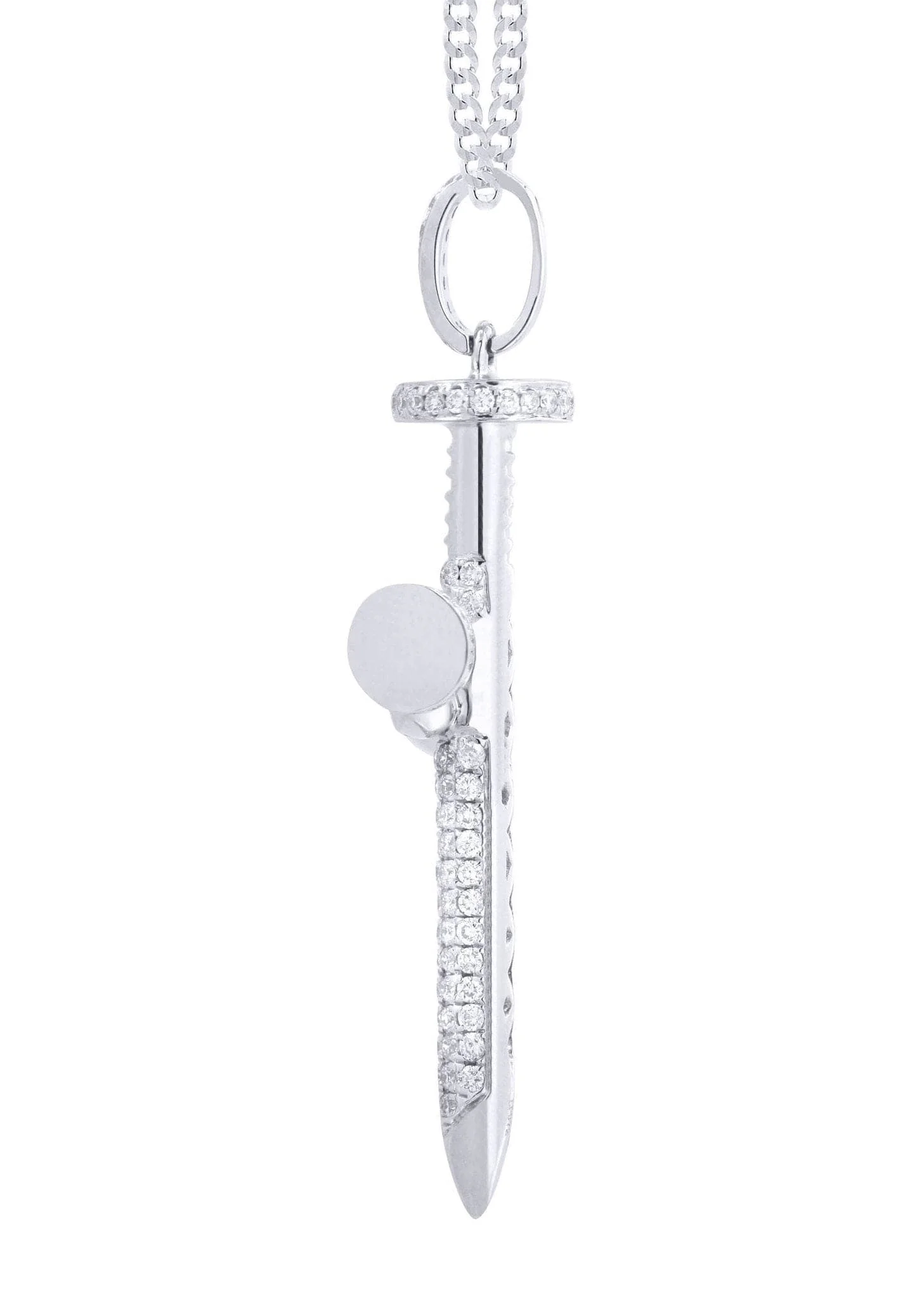 14K White Gold Diamond Cross Necklace  | 0.81 Carats - Image 3
