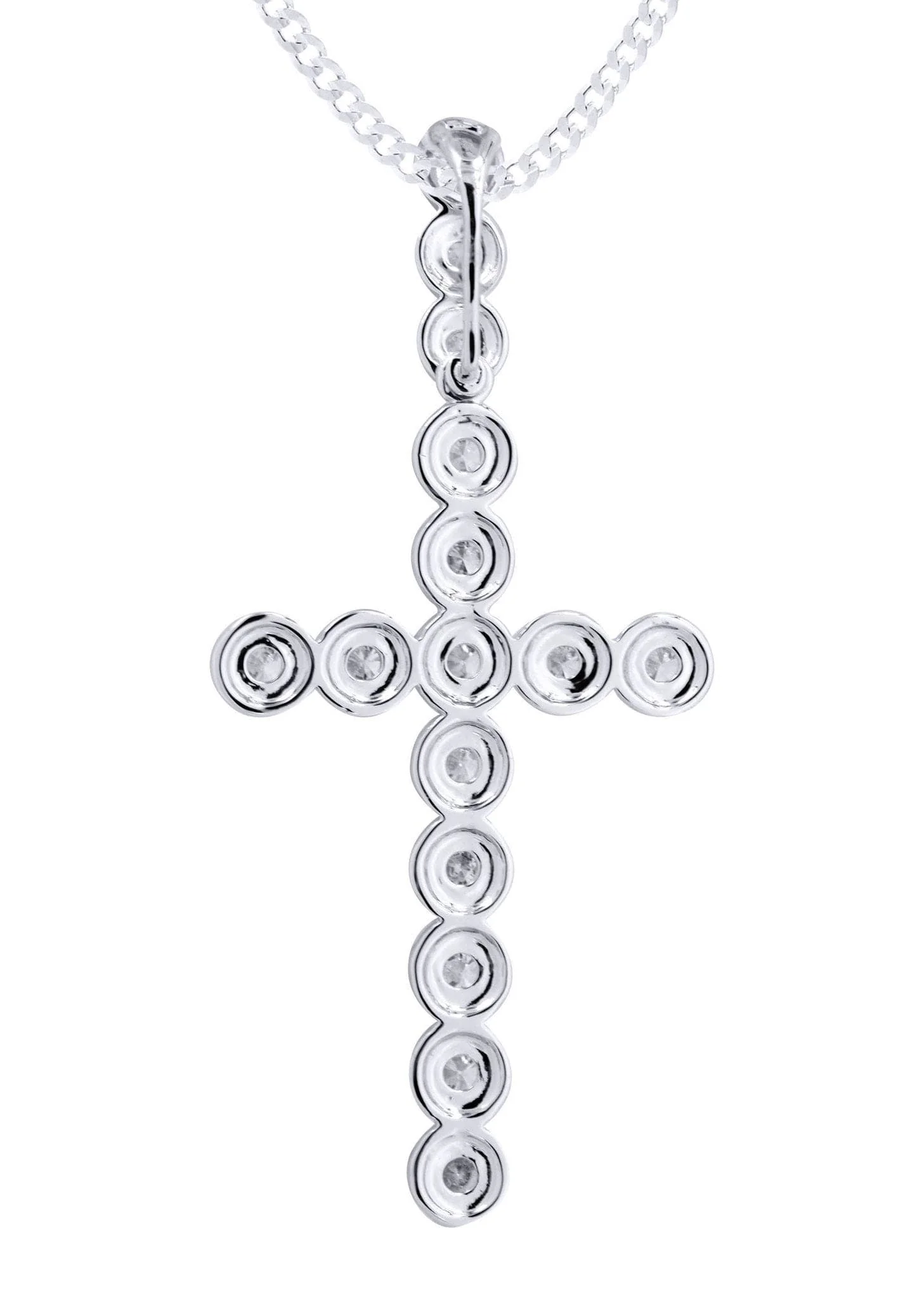 14K White Gold Diamond Cross Necklace  | 2.34 Carats - Image 3