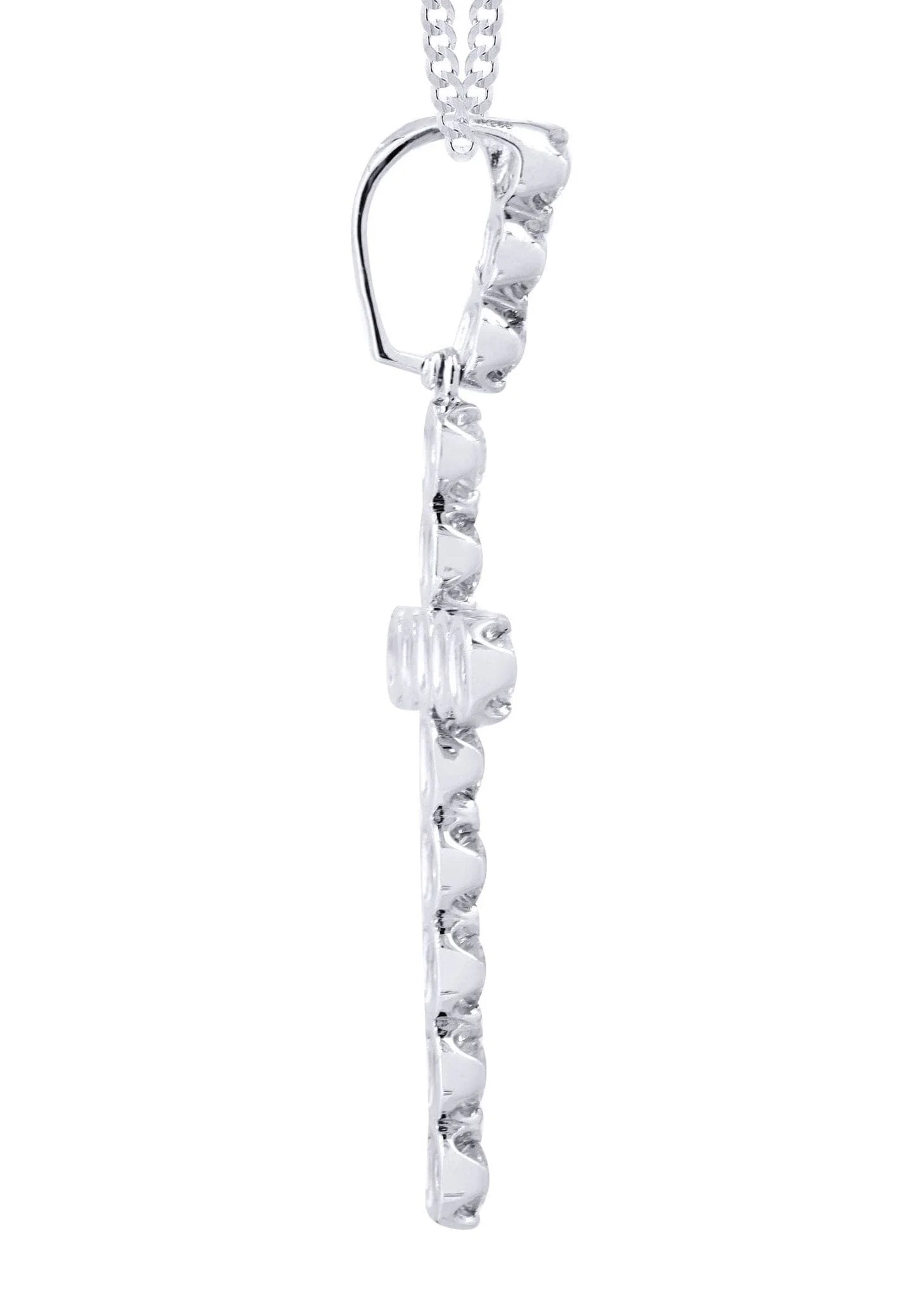 14K White Gold Diamond Cross Necklace  | 2.34 Carats - Image 4