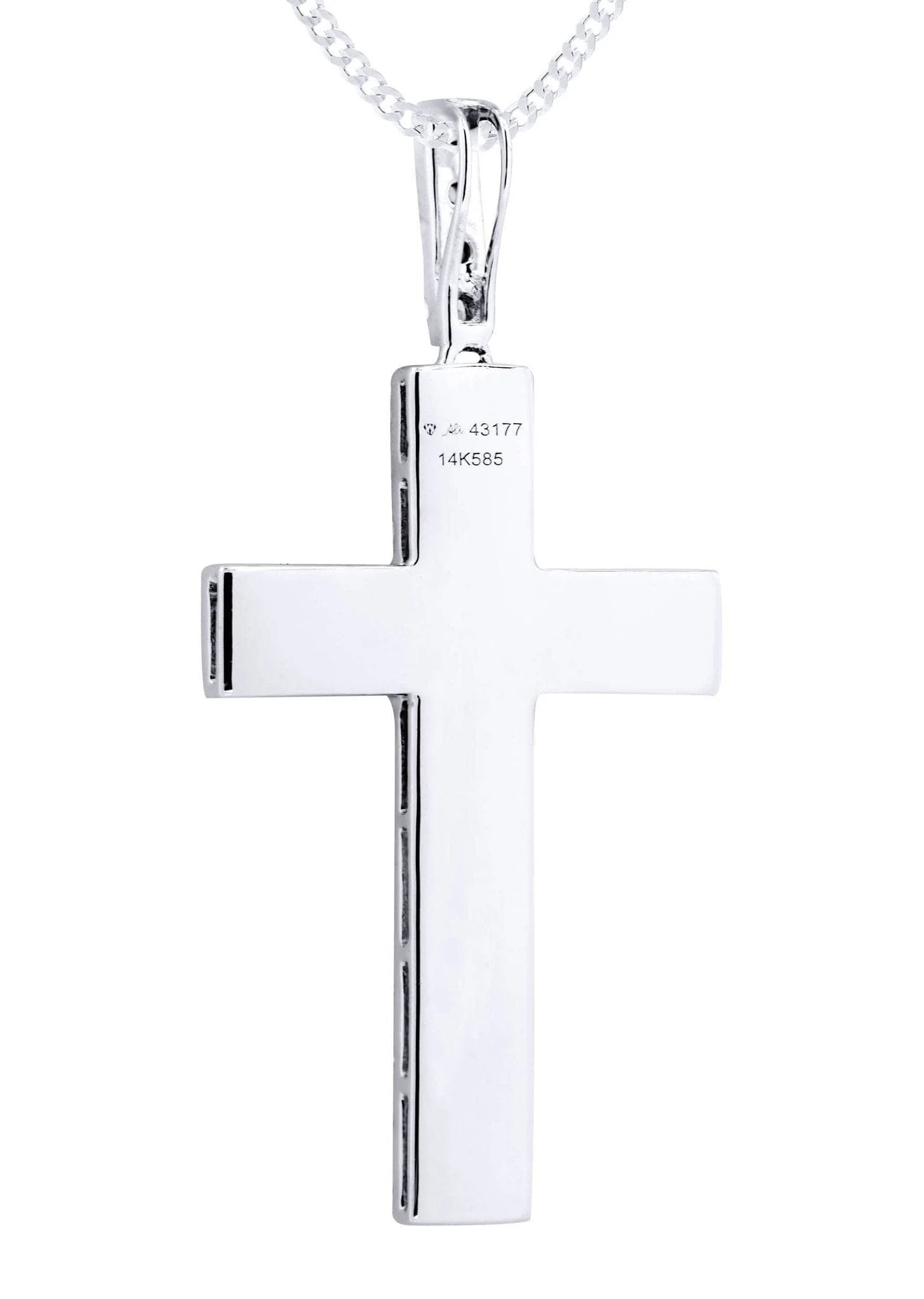 14K White Gold Diamond Cross Necklace  | 2.57 Carats - Image 3
