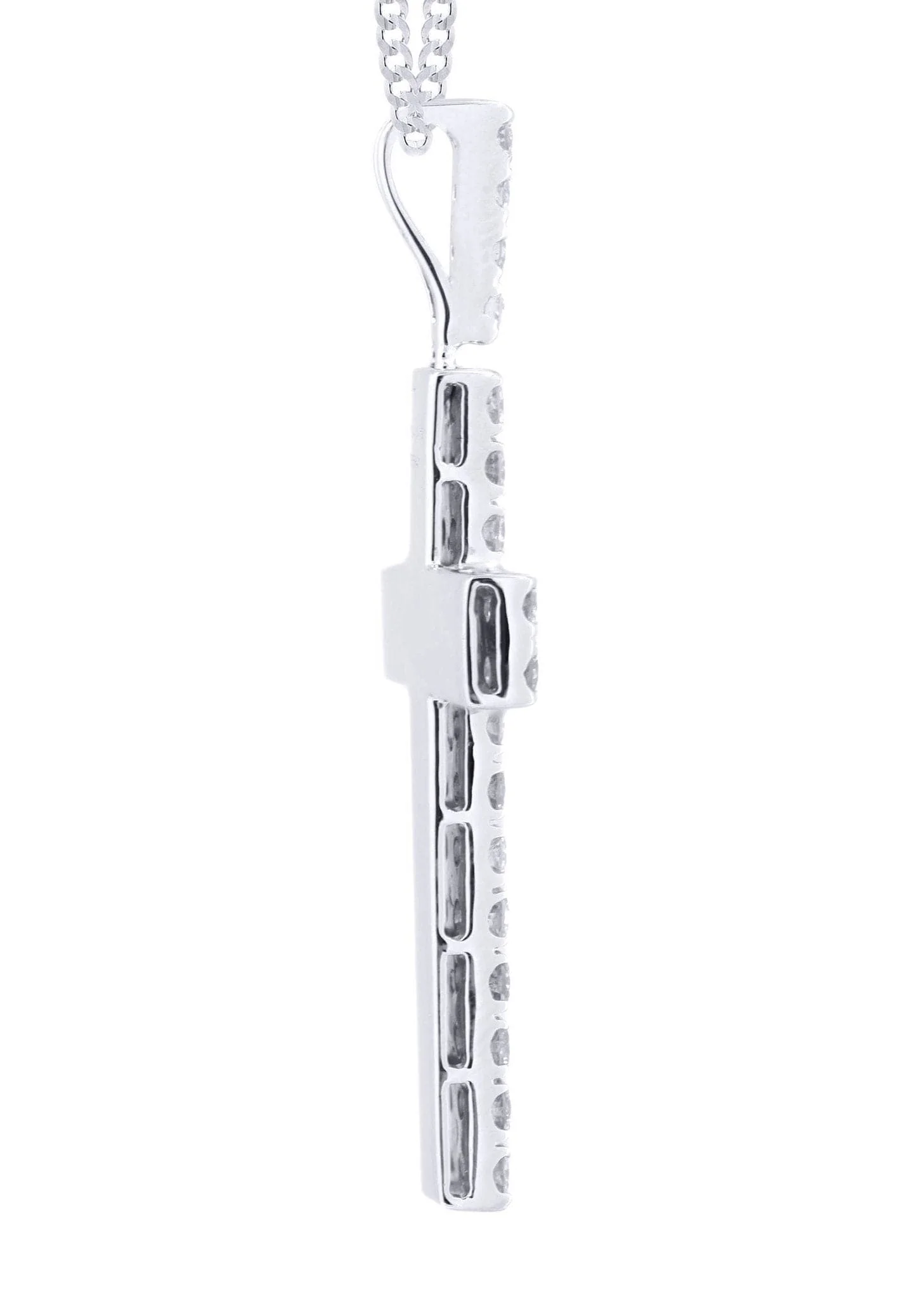 14K White Gold Diamond Cross Necklace  | 2.57 Carats - Image 4
