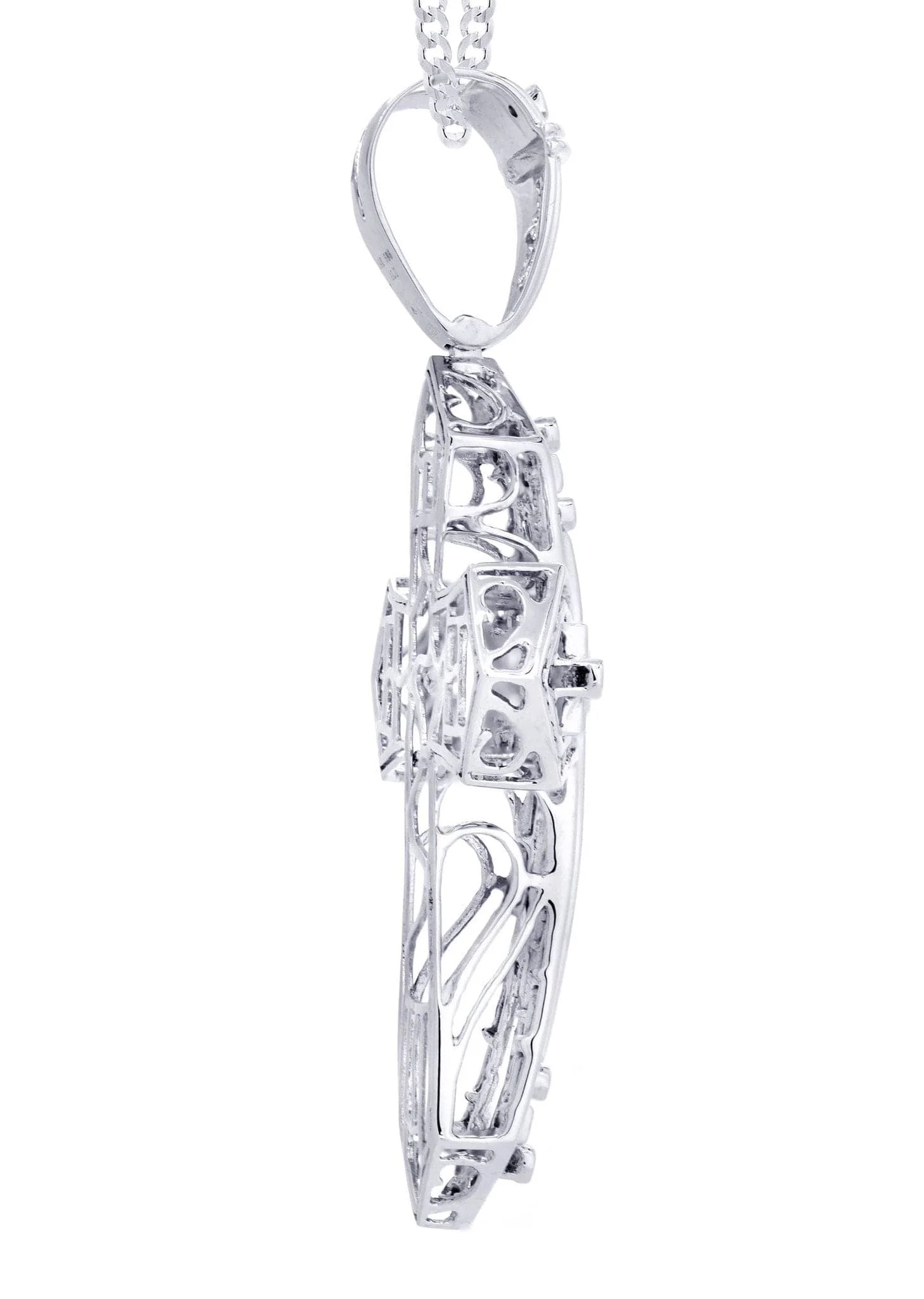 14 White Gold Diamond Cross Necklace  | 2.66 Carats - Image 4