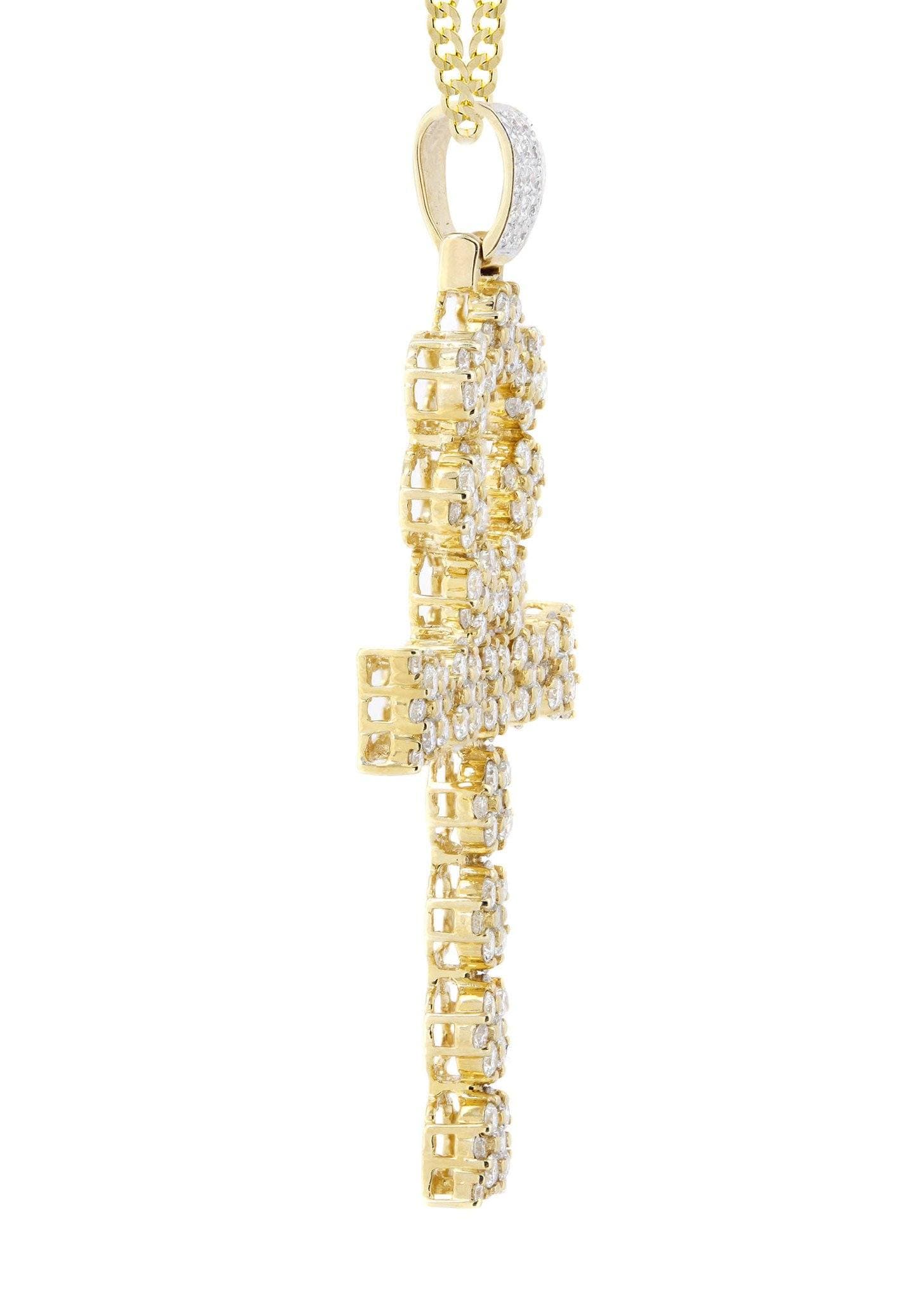 14K Yellow Gold Ankh Diamond Necklace  | 2.13 Carats - Image 4