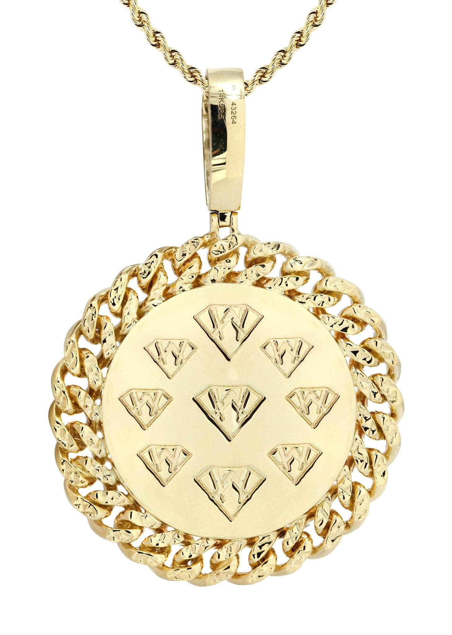 14K Yellow Gold Circle Diamond Necklace Diamond Necklace | 4.17 Carats - Image 3