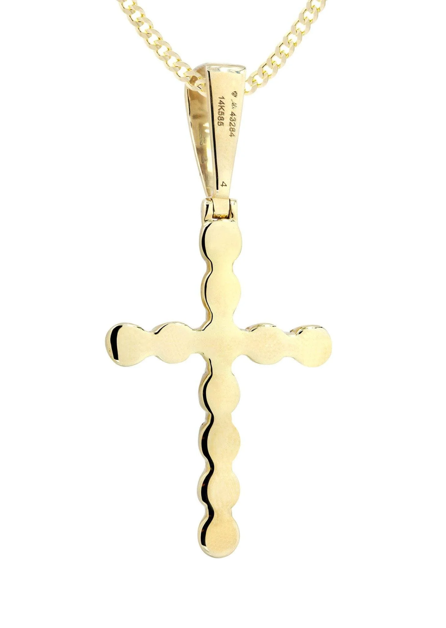 14K Yellow Gold Diamond Cross Necklace | 1.49 Carats - Image 3