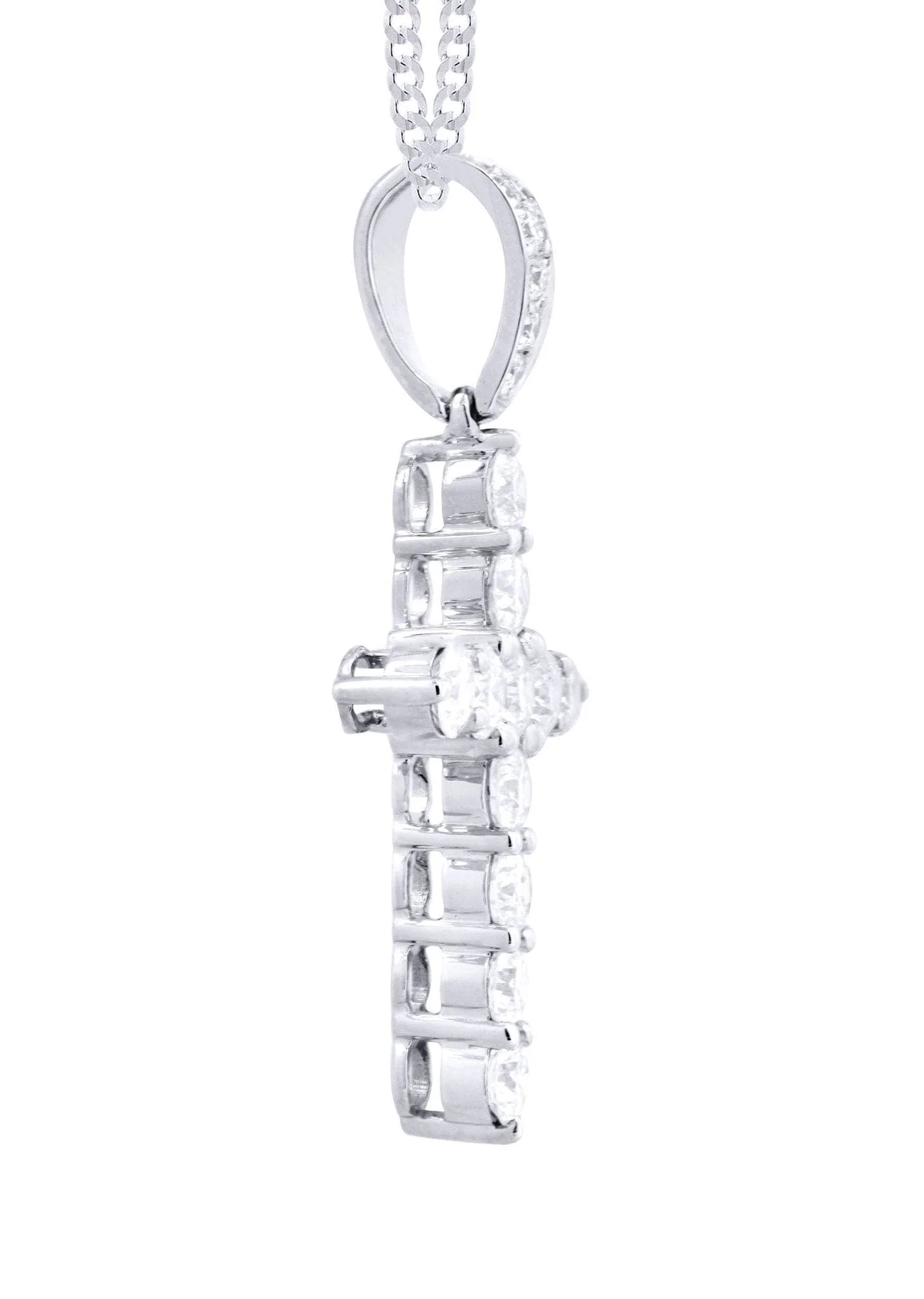 14K Yellow Gold Diamond Cross Necklace | 1.51 Carats - Image 4