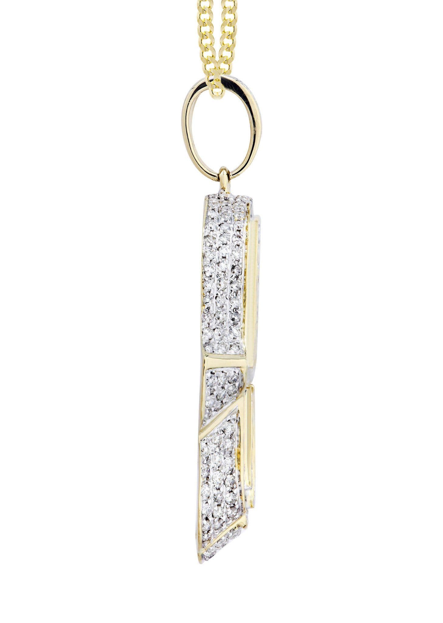 14K Yellow Gold Hamsa Diamond Necklace  | 2.36 Carats - Image 4