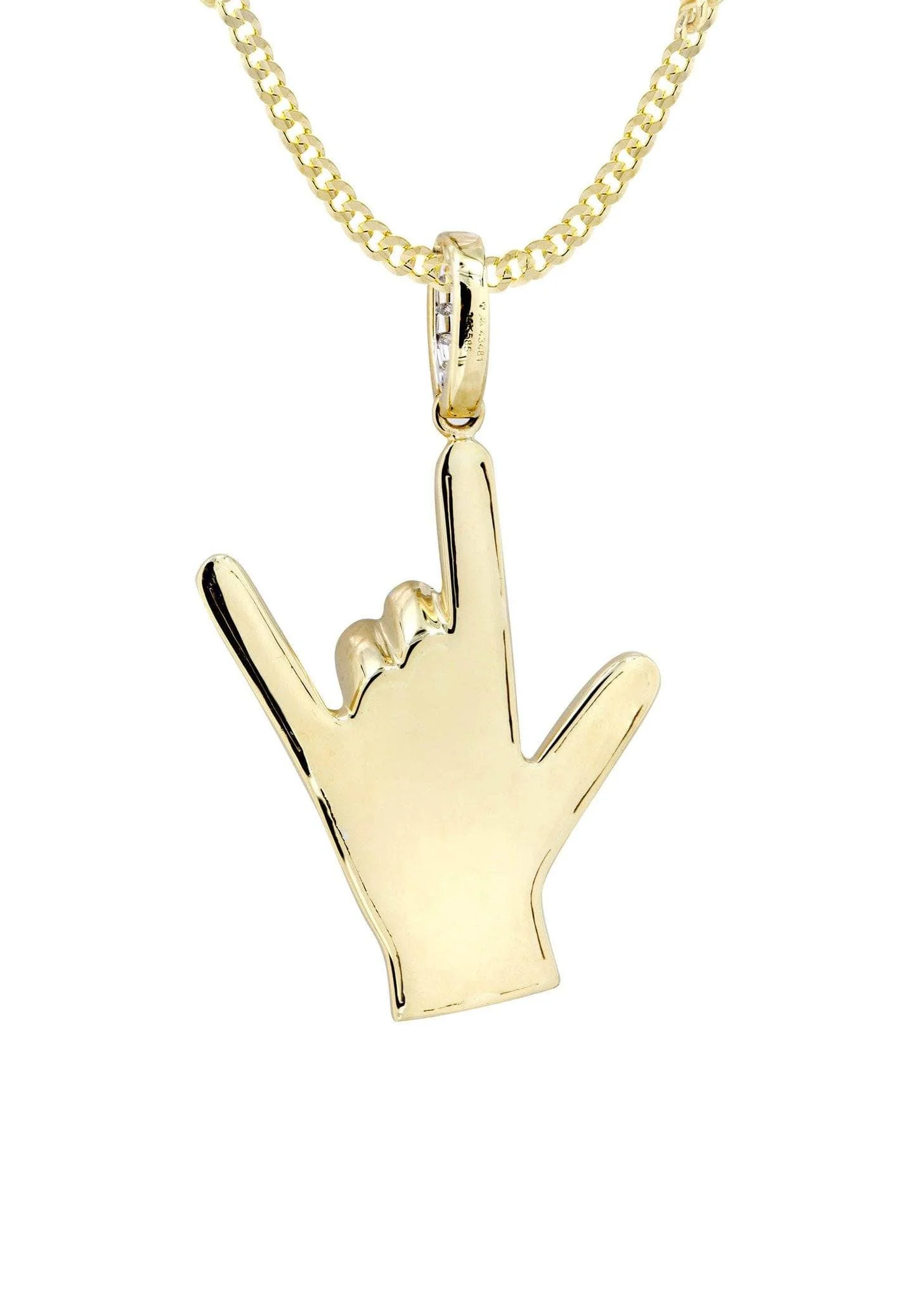 14K Yellow Gold Hand Diamond Necklace  | 0.36 Carats - Image 3