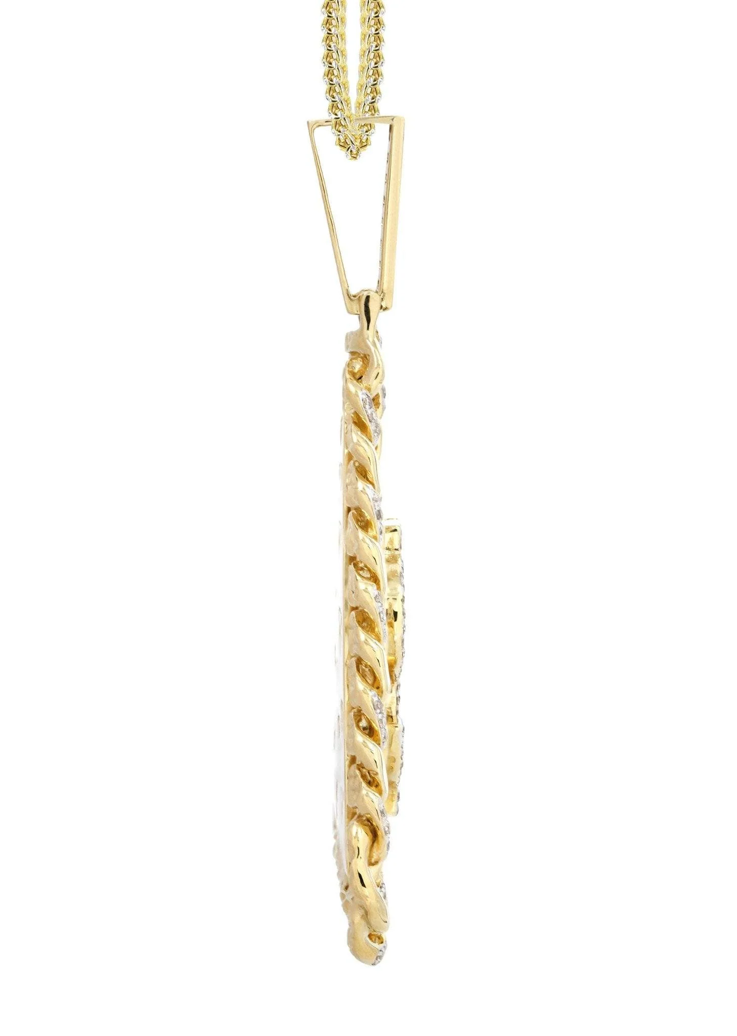 14 Yellow Gold Money Sign Diamond Necklace  | 2.4 Carats - Image 4
