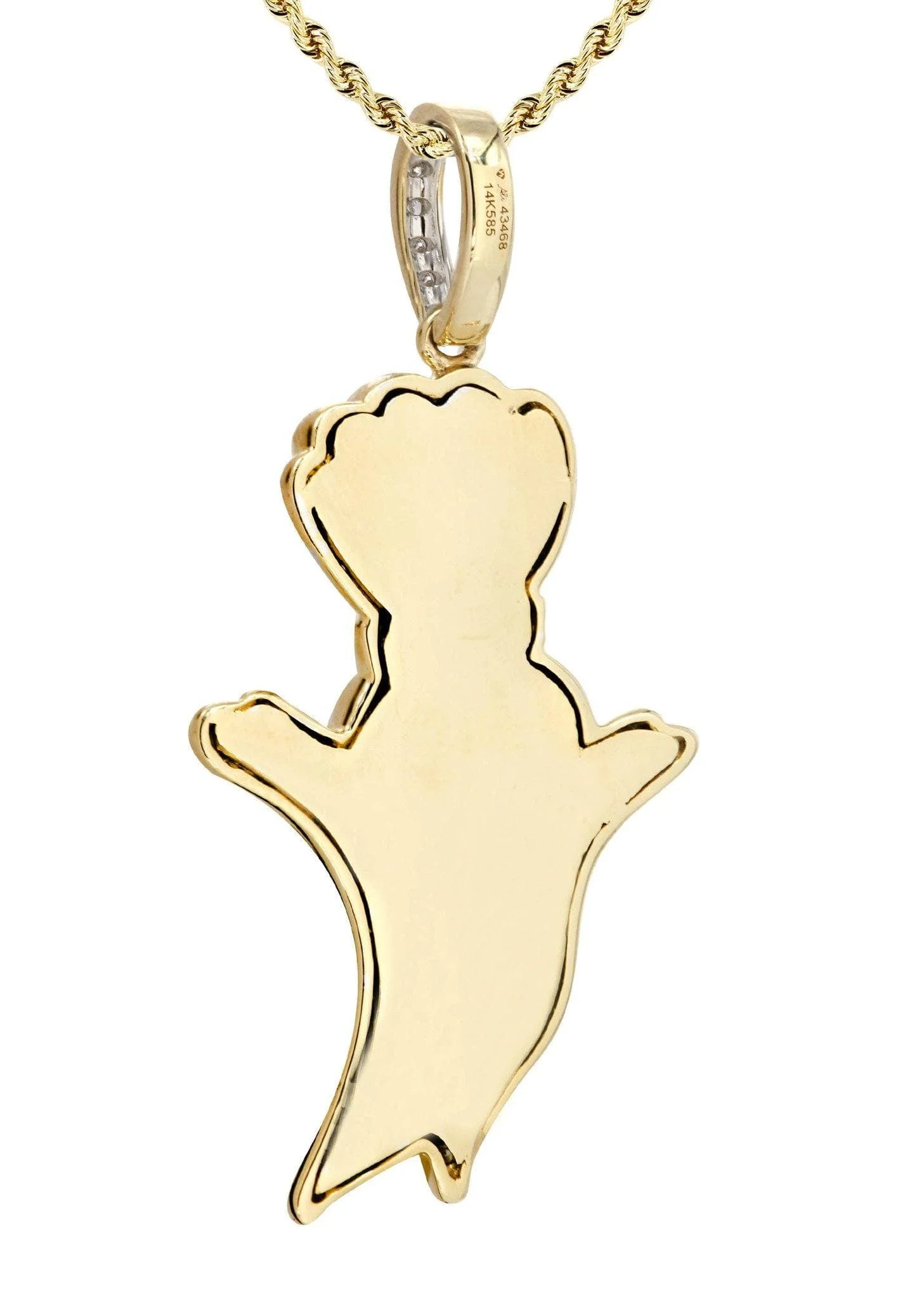 14K Yellow Gold Pillsbury Boy Diamond Necklace  | 0.79 Carats - Image 3