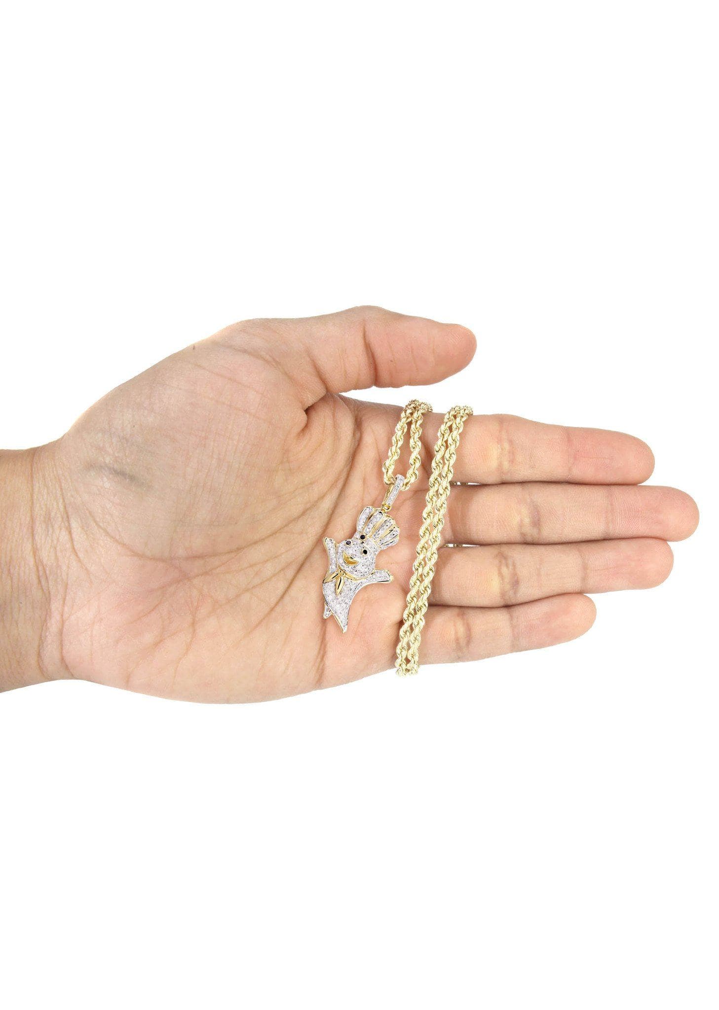 14K Yellow Gold Pillsbury Boy Diamond Necklace  | 0.79 Carats - Image 5
