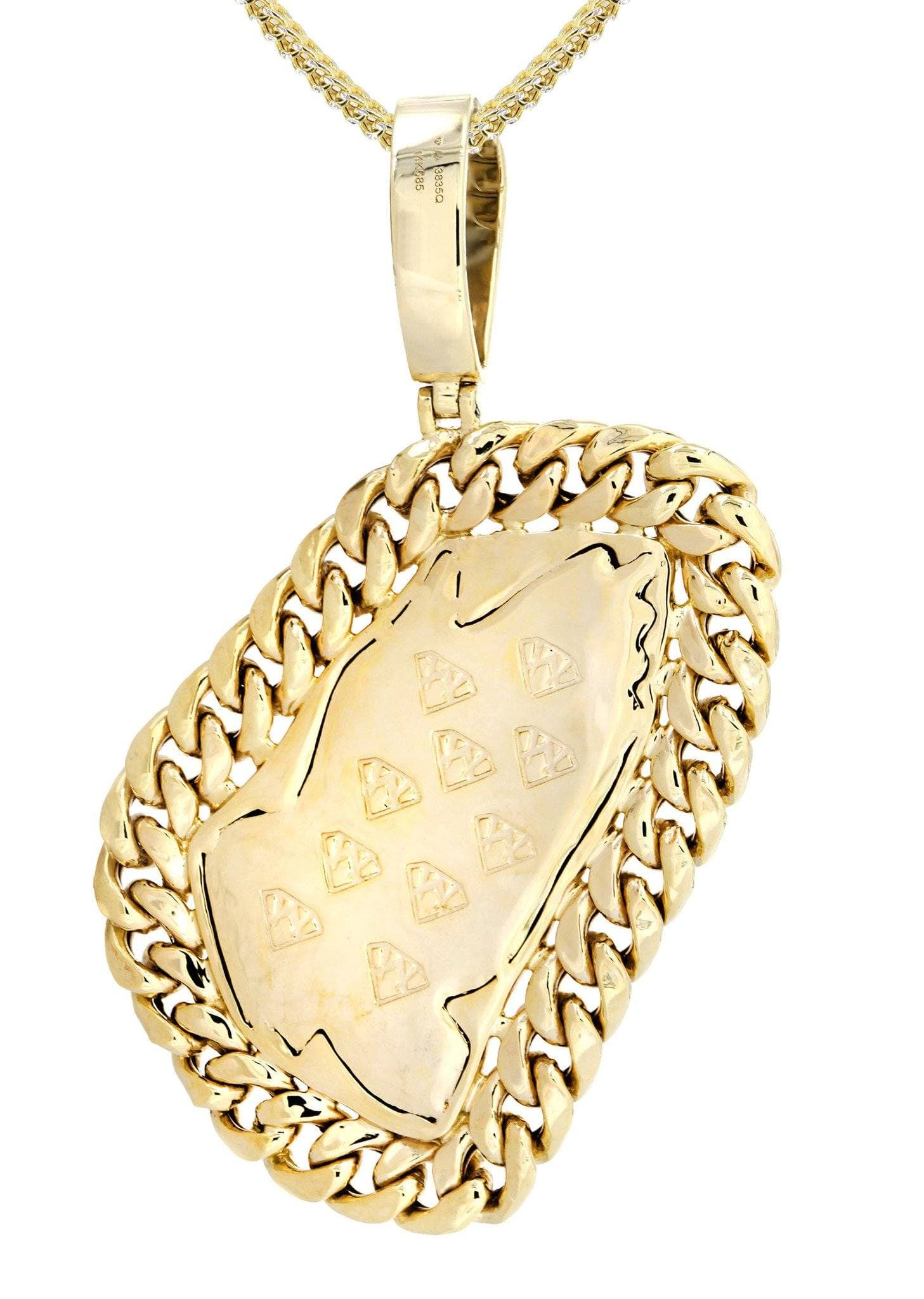 14 Yellow Gold Praying Hands Diamond Necklace | 0.63 Carats - Image 5