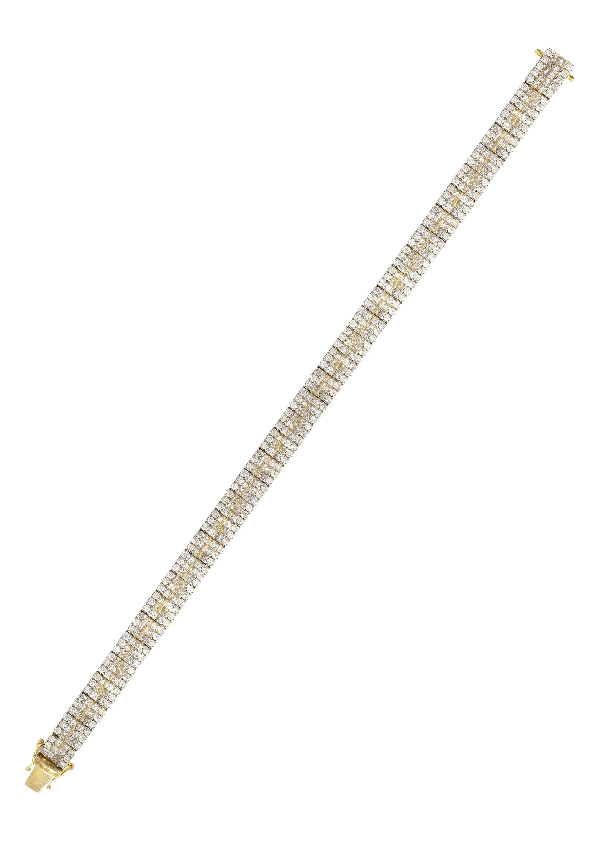 14K Yellow Gold Diamond Tennis Bracelet | 26.98 Grams | 11 Carats - Image 3