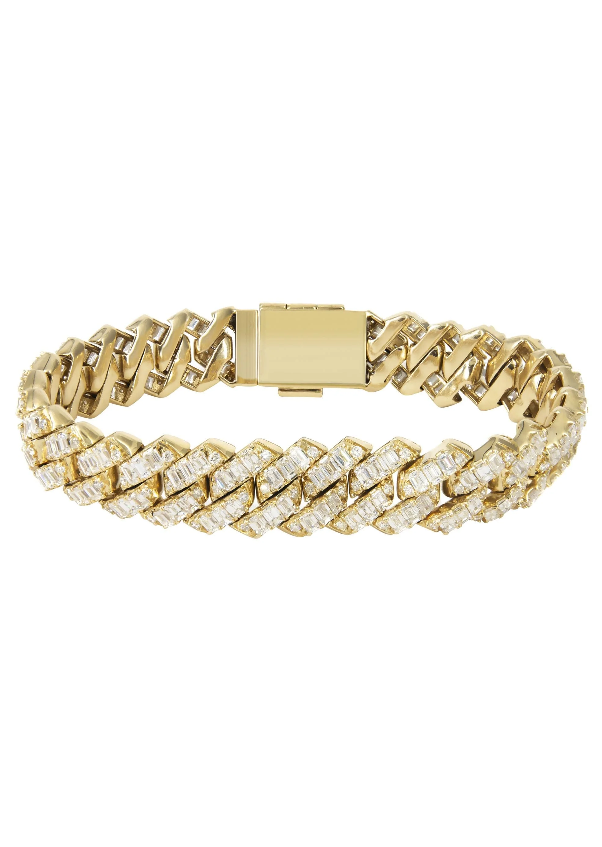 14K Iced Out Baguette Diamond Miami Cuban Link Bracelet | 66.28 Grams | 21.45 Carats