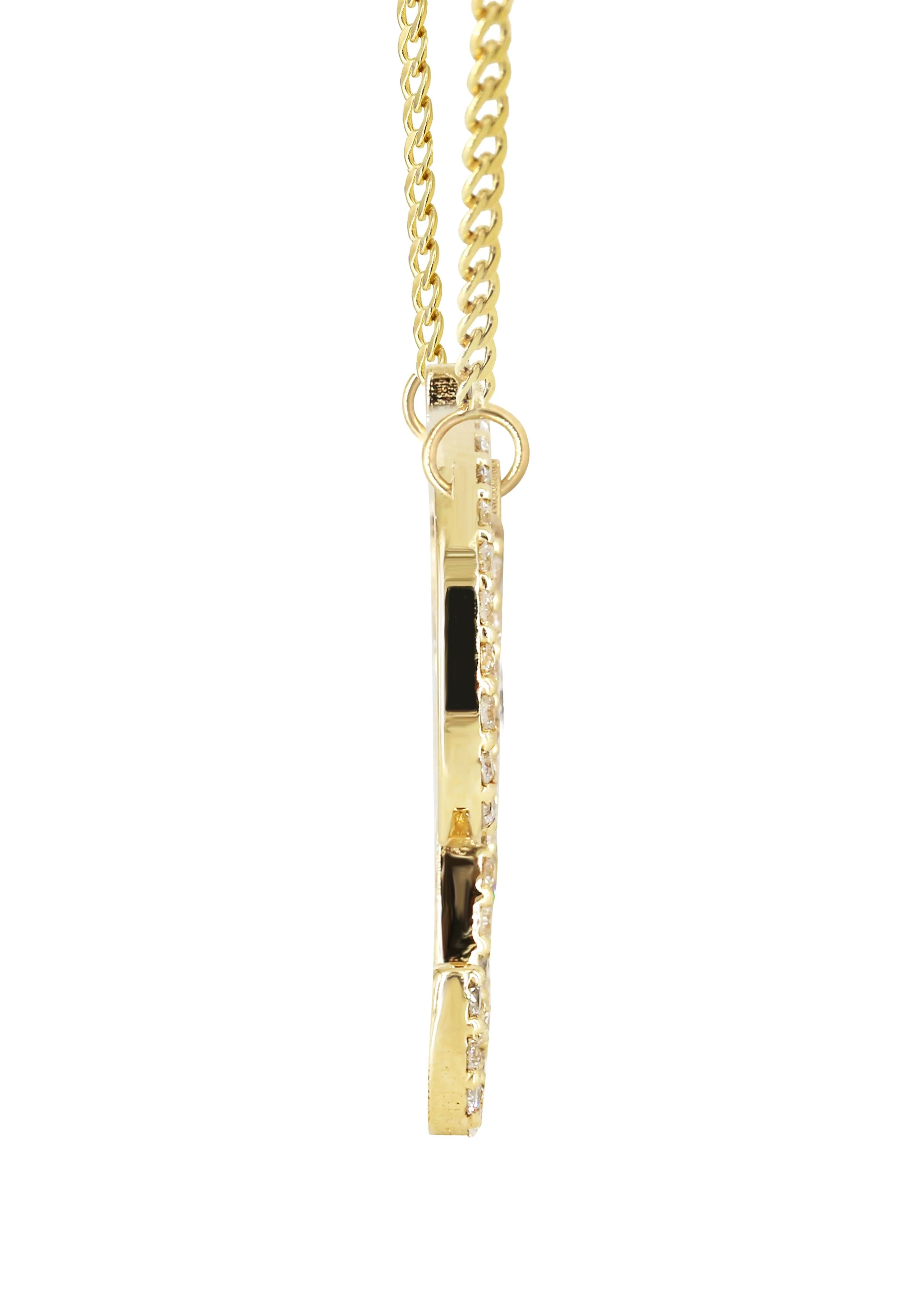 14K Gold Full Diamond Script Name Plate Necklace | Style #62 - Image 3
