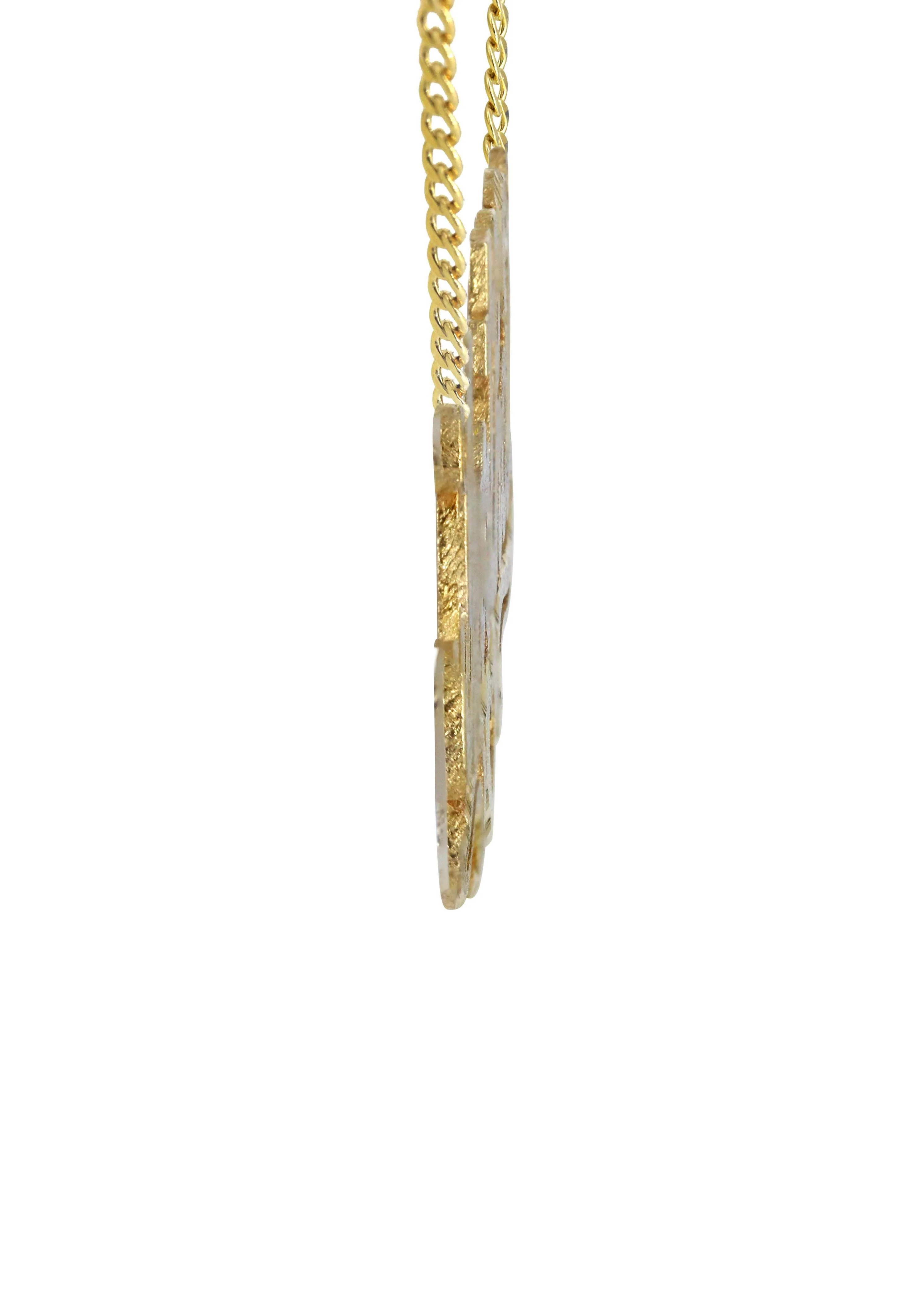 14K Gold Diamond Cut Heart Name Plate Necklace | Style #12 - Image 3