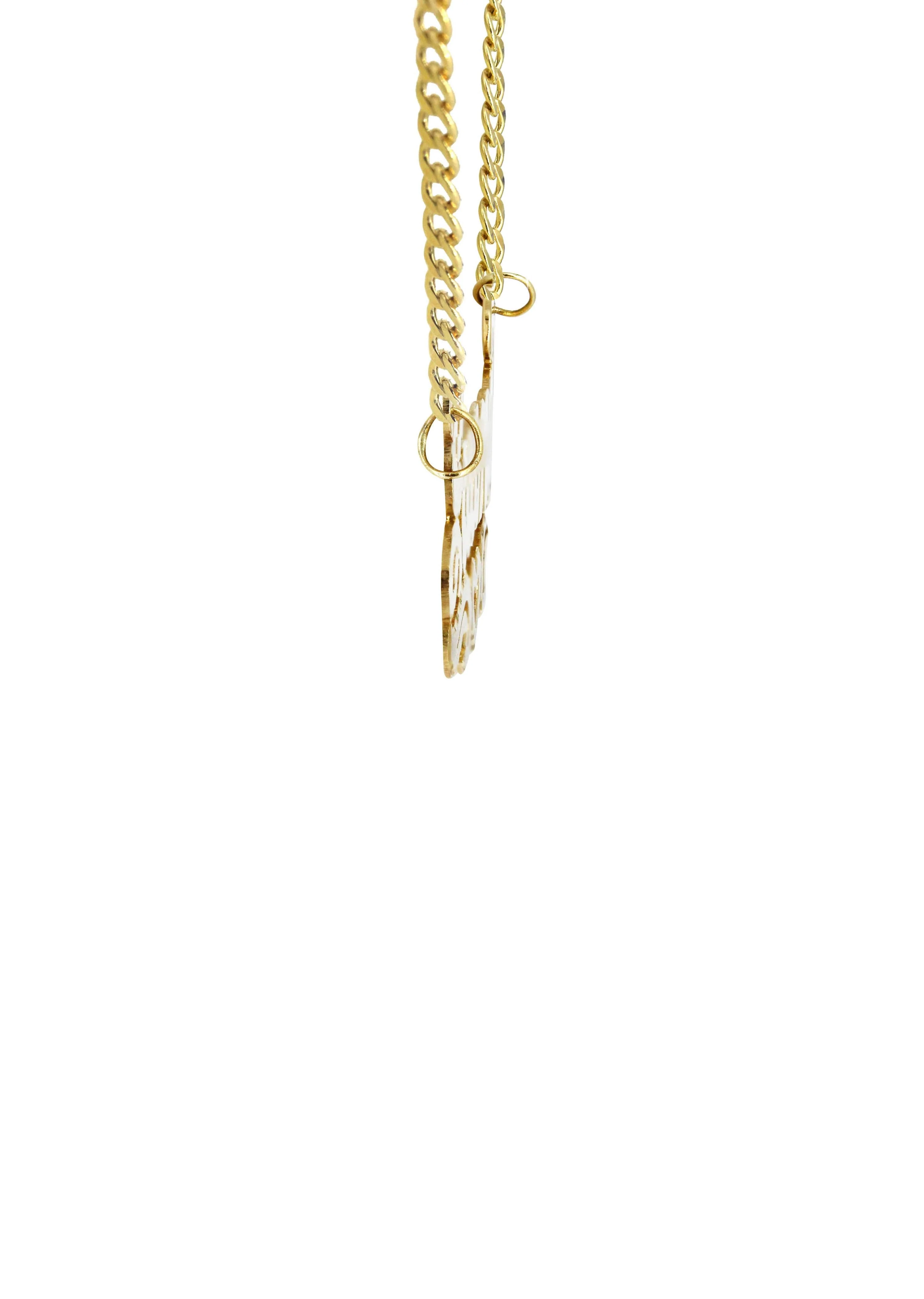 14K Gold Diamond Cut Heart Name Plate Necklace | Style #47 - Image 3