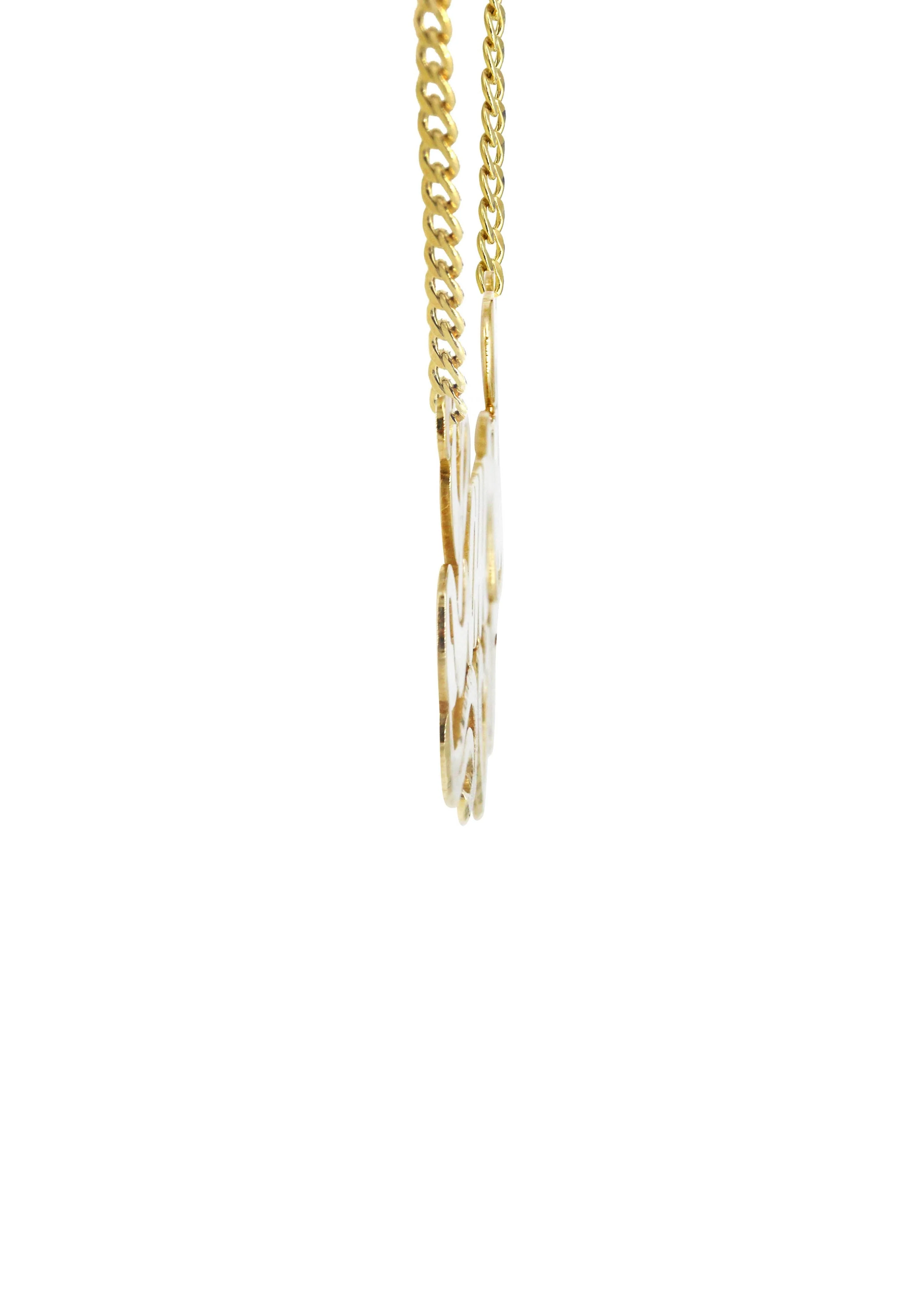 14K Gold  Diamond Cut Heart Name Plate Necklace | Style #68 - Image 3