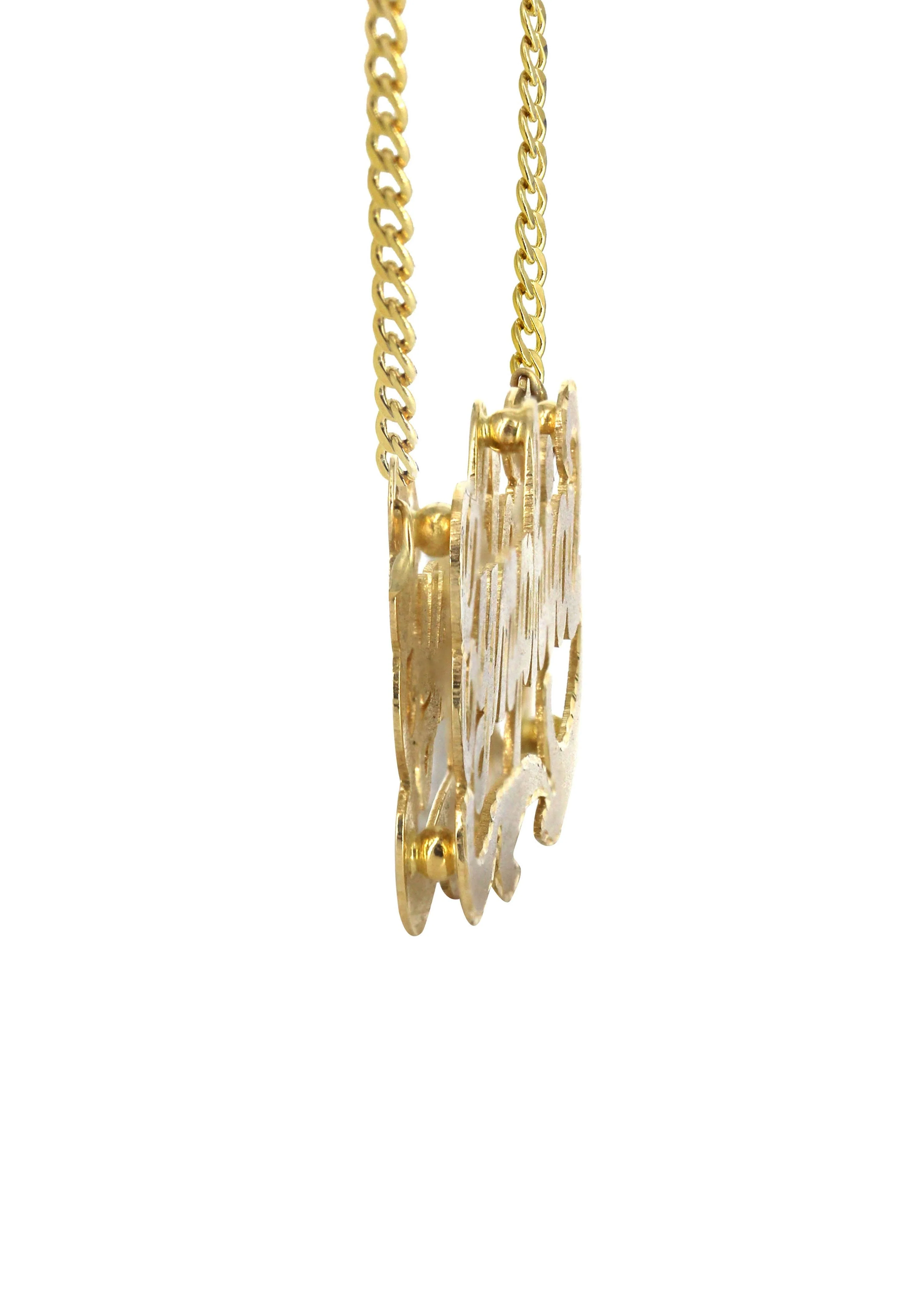 14K Gold Diamond Cut Name Plate Necklace | Style #56 - Image 3