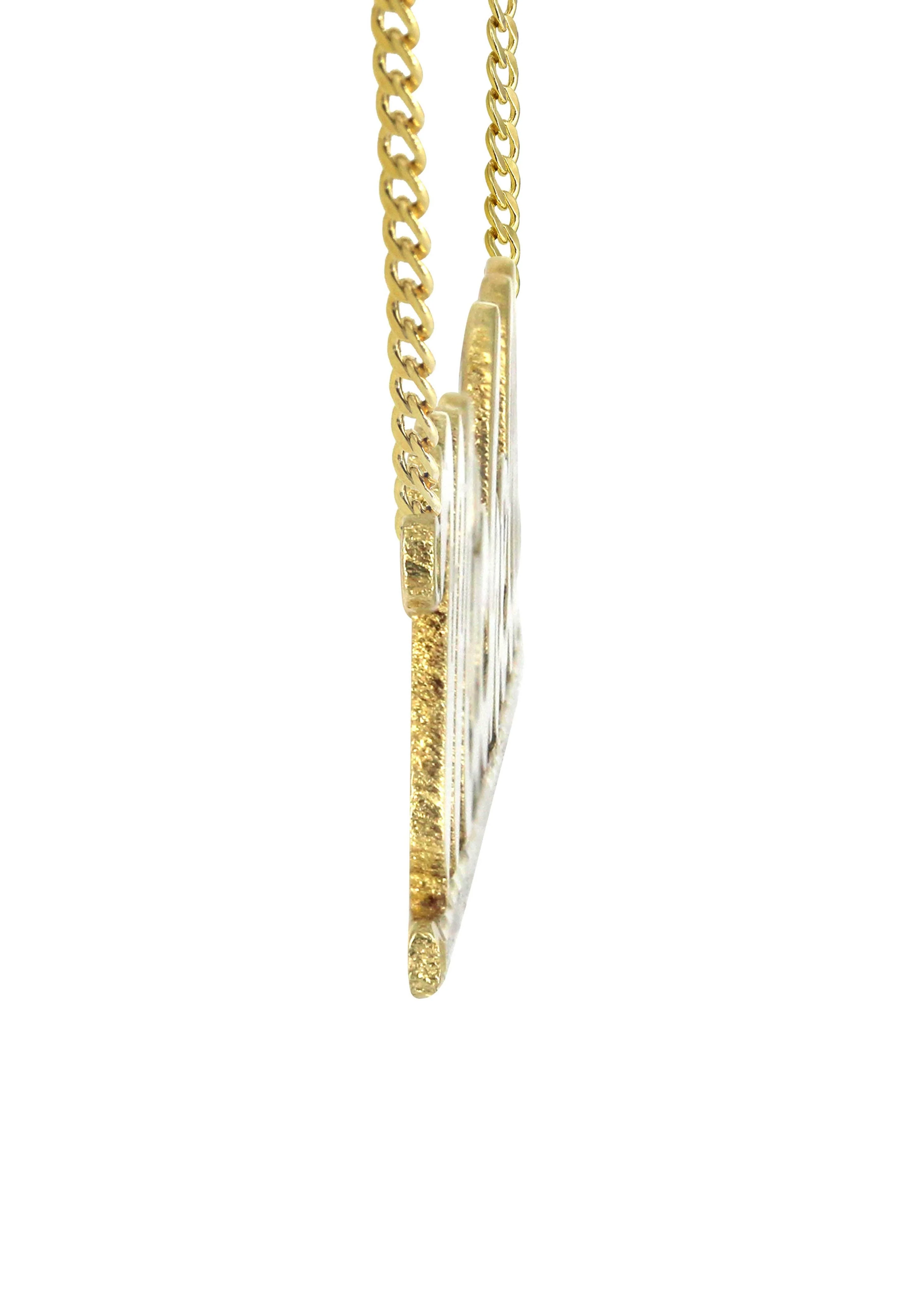 14K Gold Diamond Cut Name Plate Necklace | Style #41 - Image 3