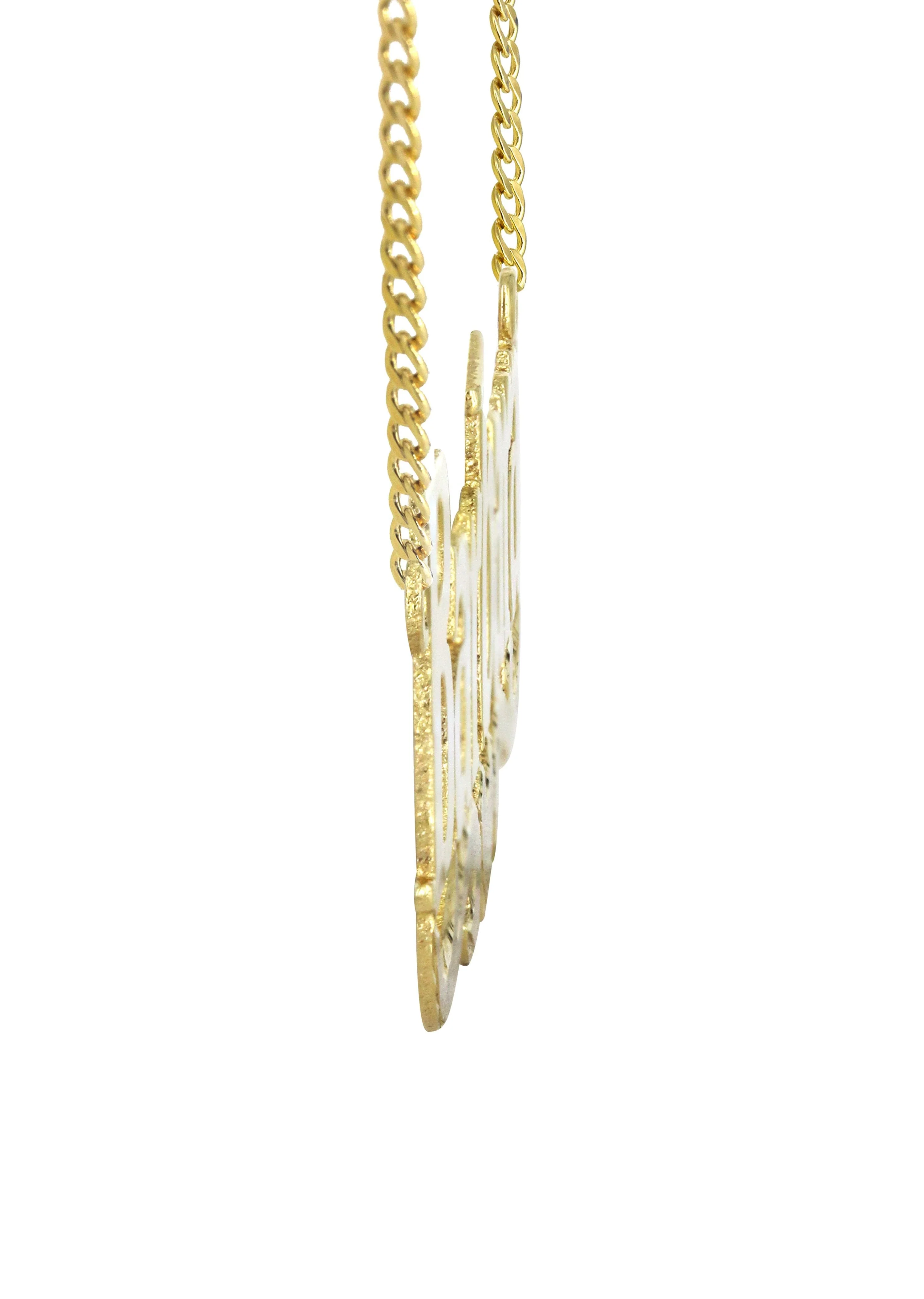 14K Gold Diamond Cut Name Plate Necklace | Style #121 - Image 3