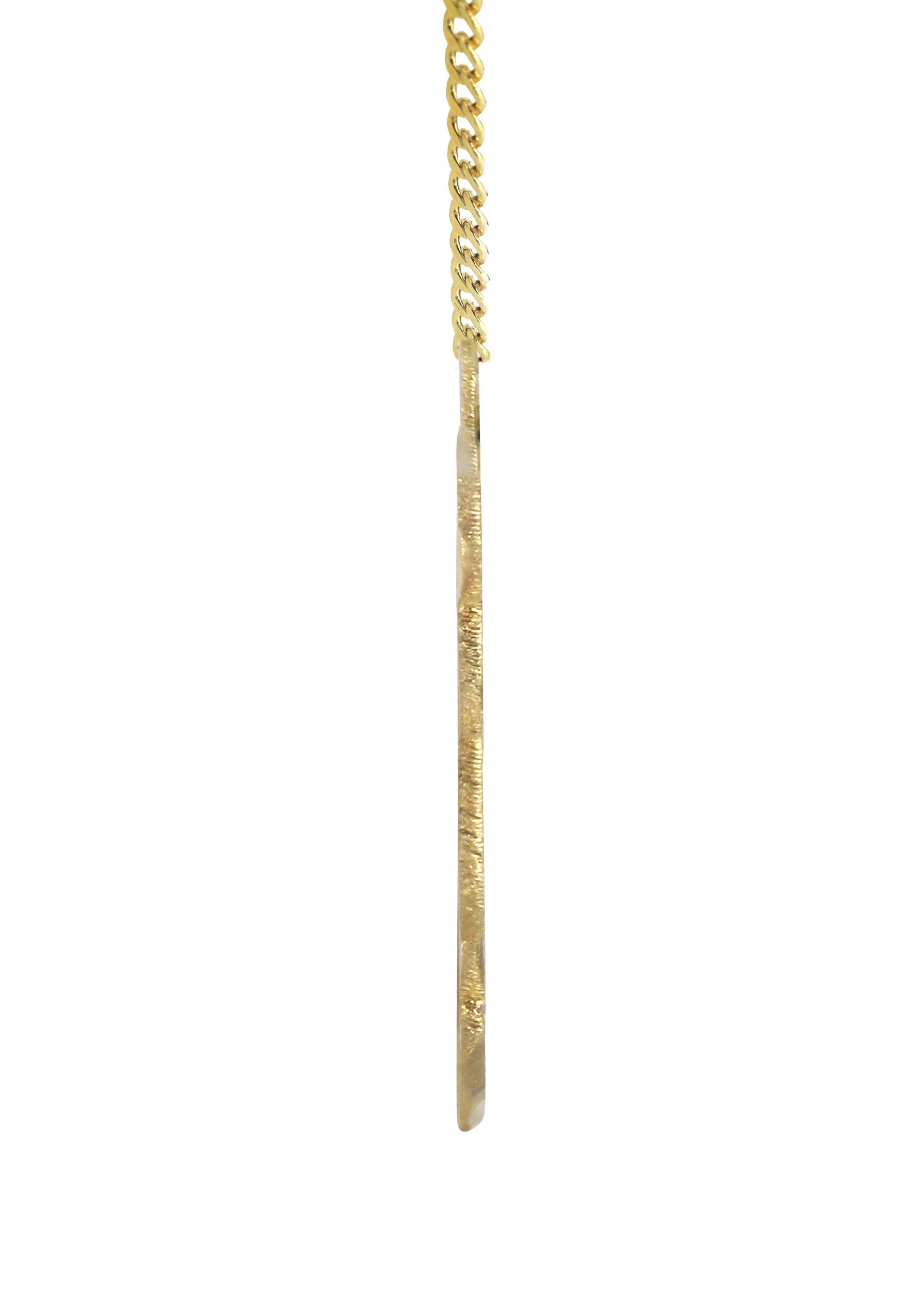 14K Gold Diamond Cut Name Plate Necklace | Style #8 - Image 3