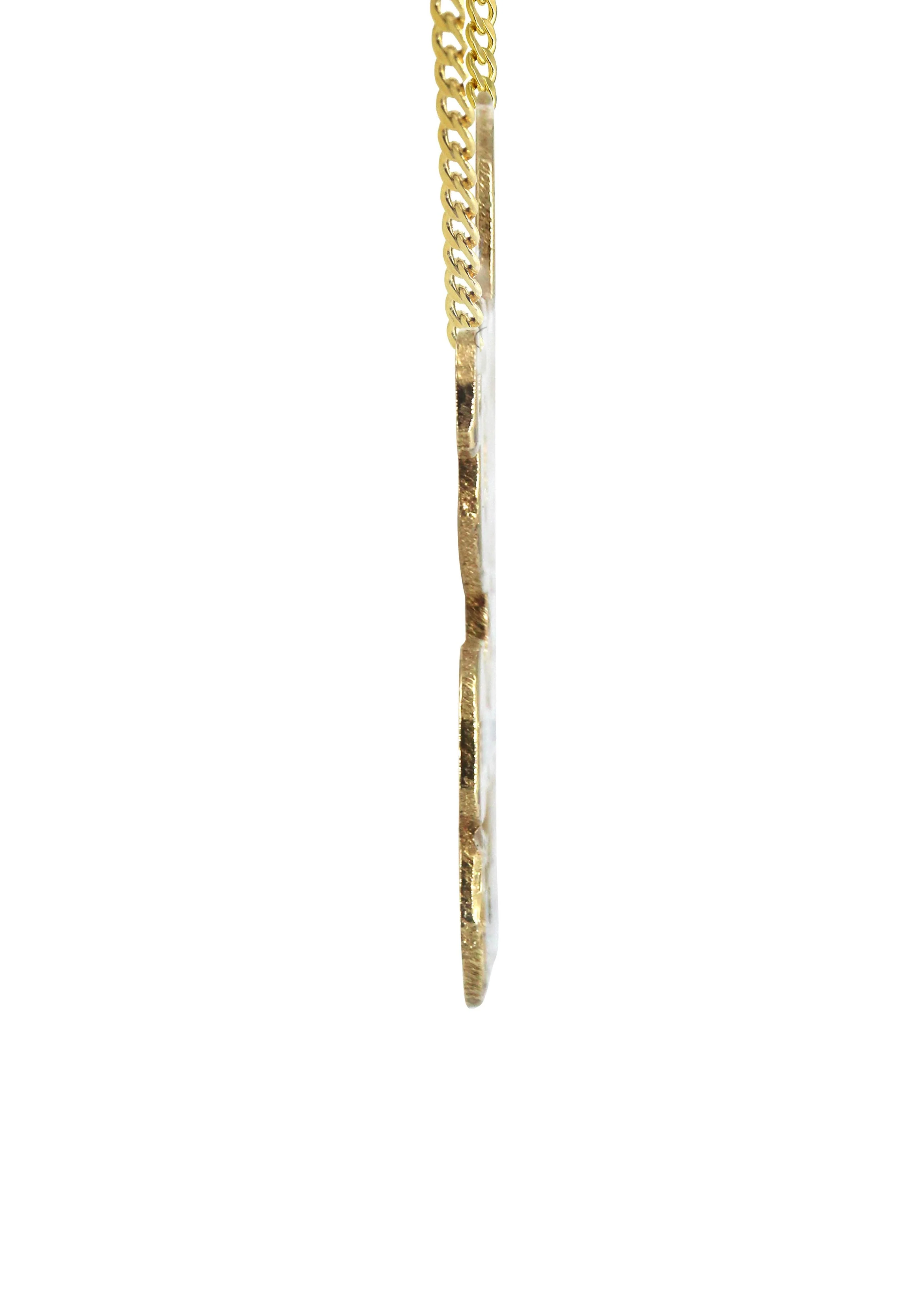 14K Gold Diamond Cut Name Plate Necklace | Style #43 - Image 3