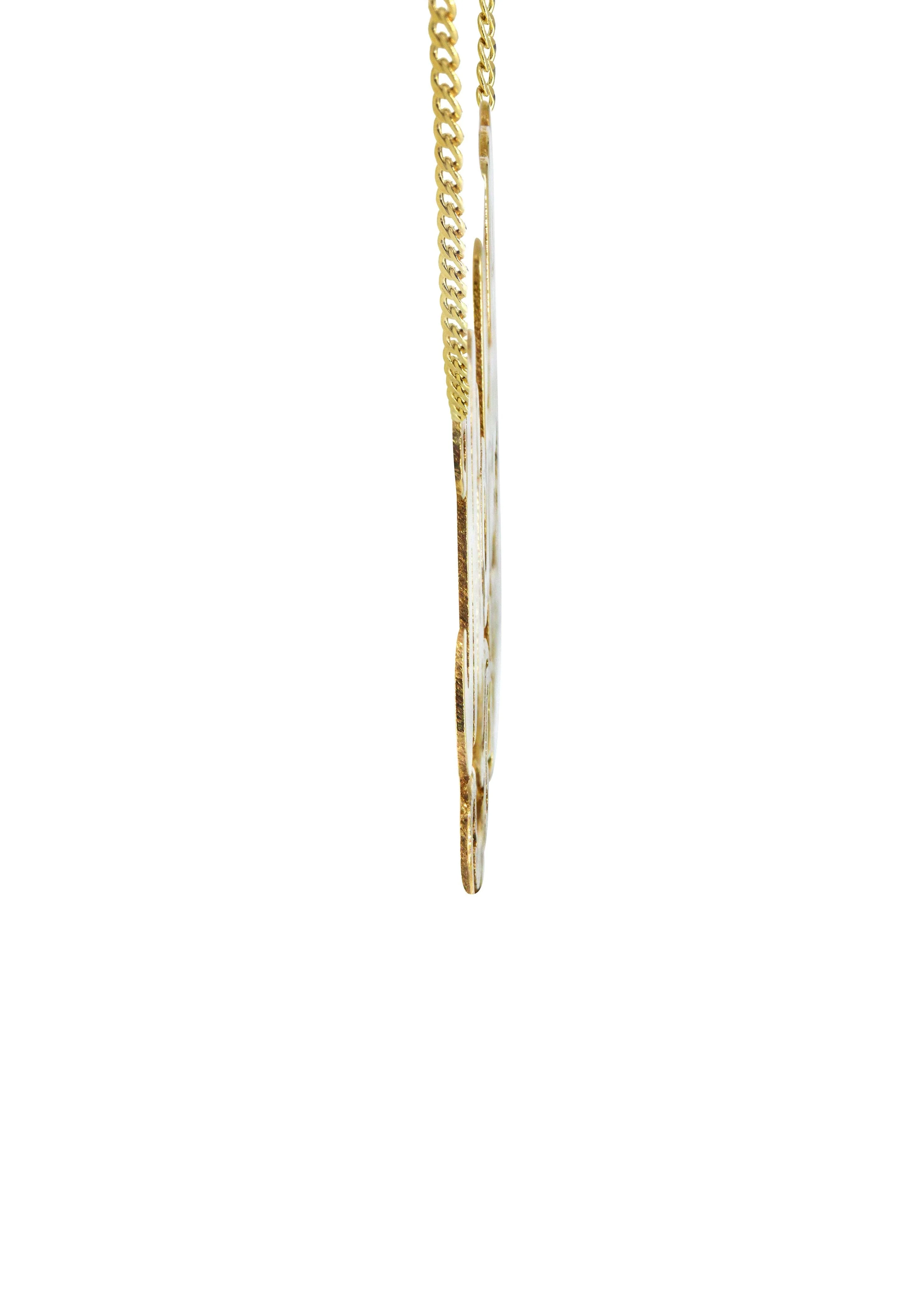 14K Gold Diamond Cut Name Plate Necklace | Style #72 - Image 3