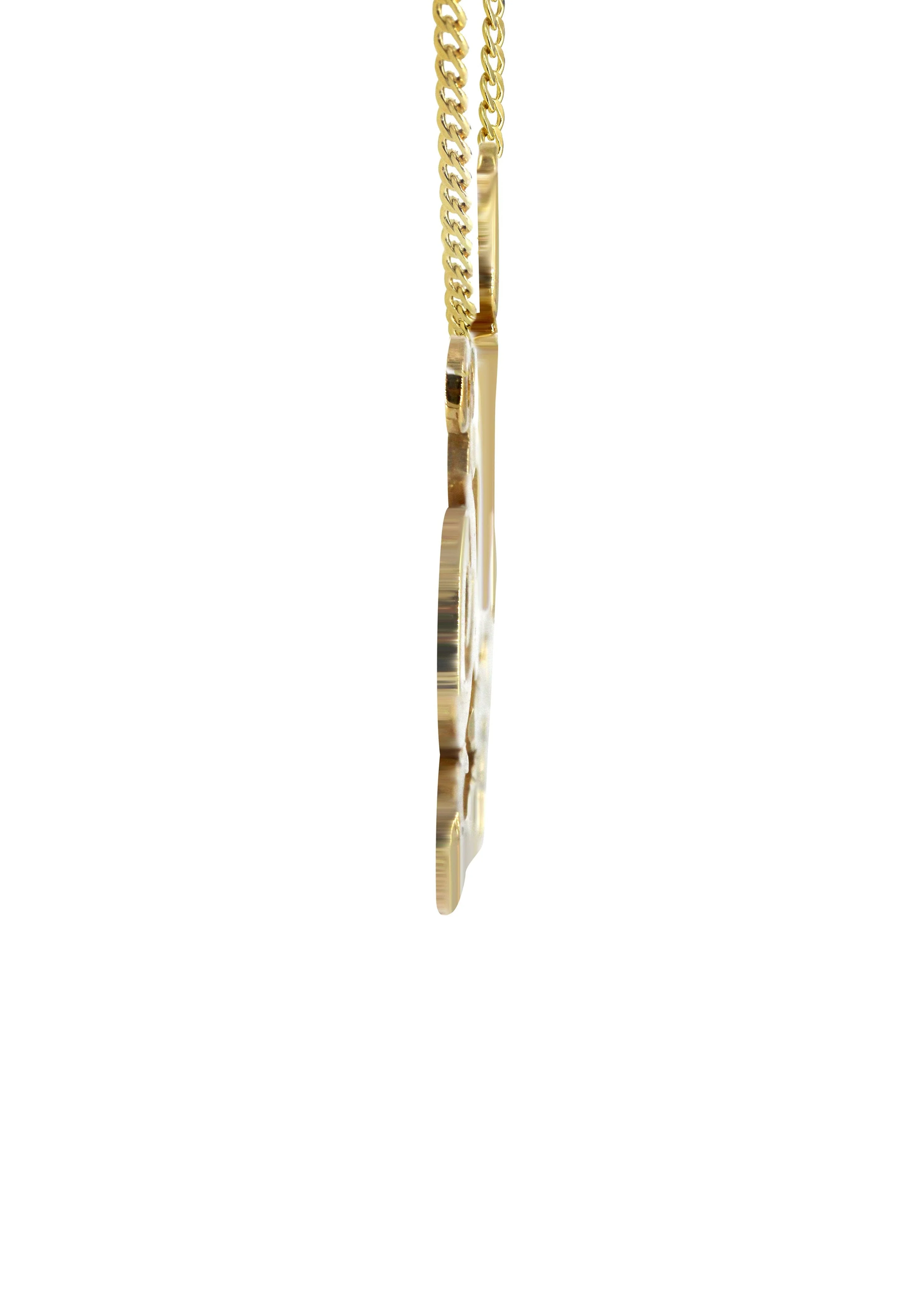 14K Gold Diamond Cut Name Plate Necklace | Style #48 - Image 3