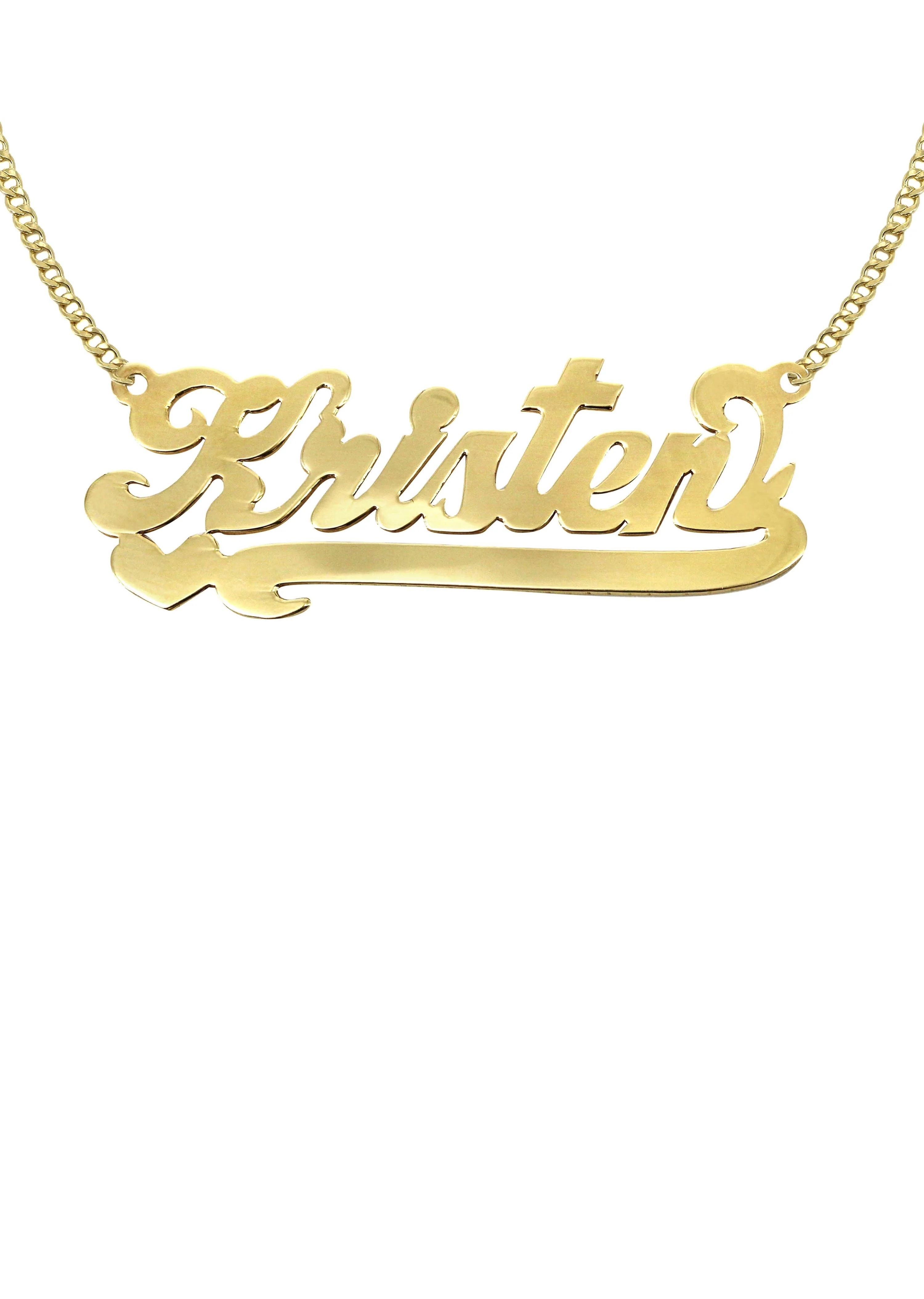 14K Gold  Heart Name Plate Necklace | Style #99