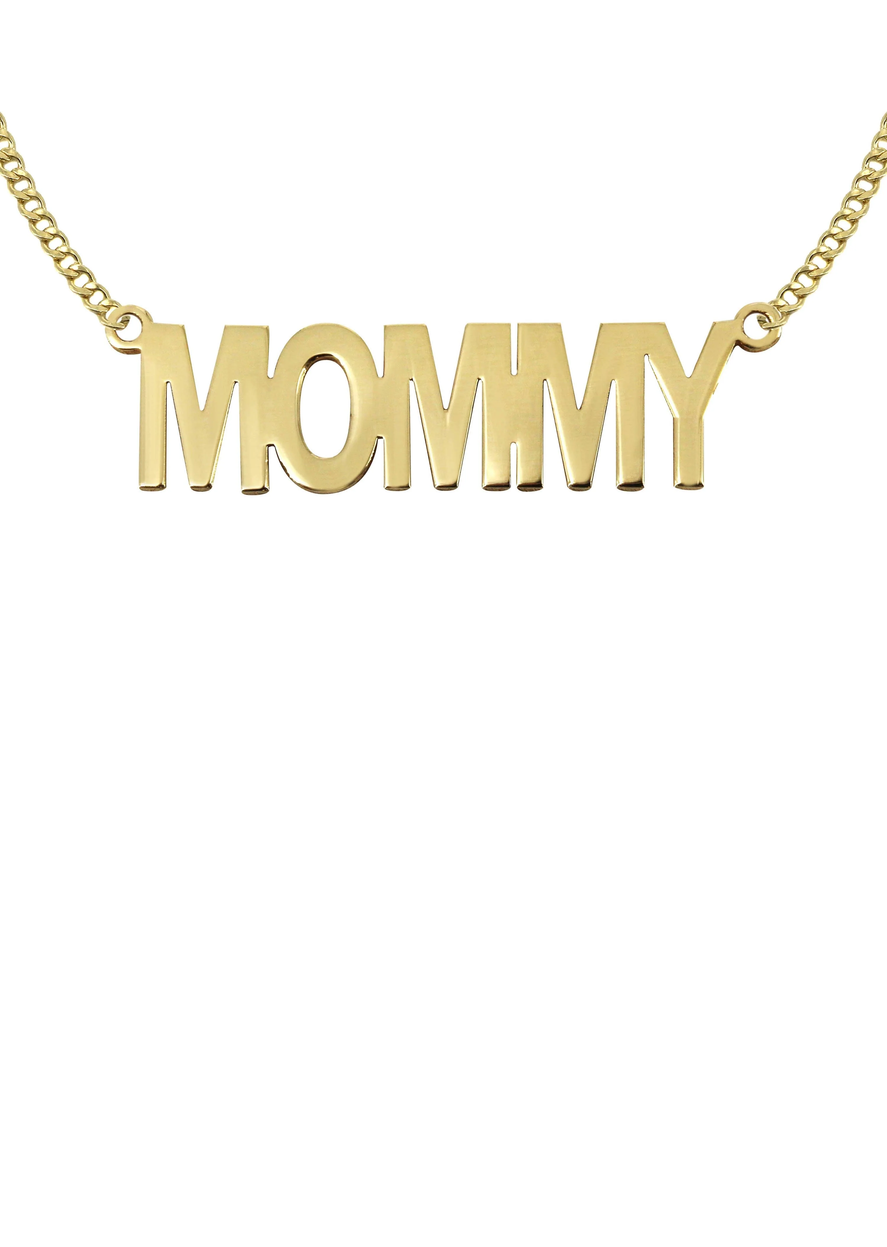 14K Gold  Mommy Name Plate Necklace | Style #122