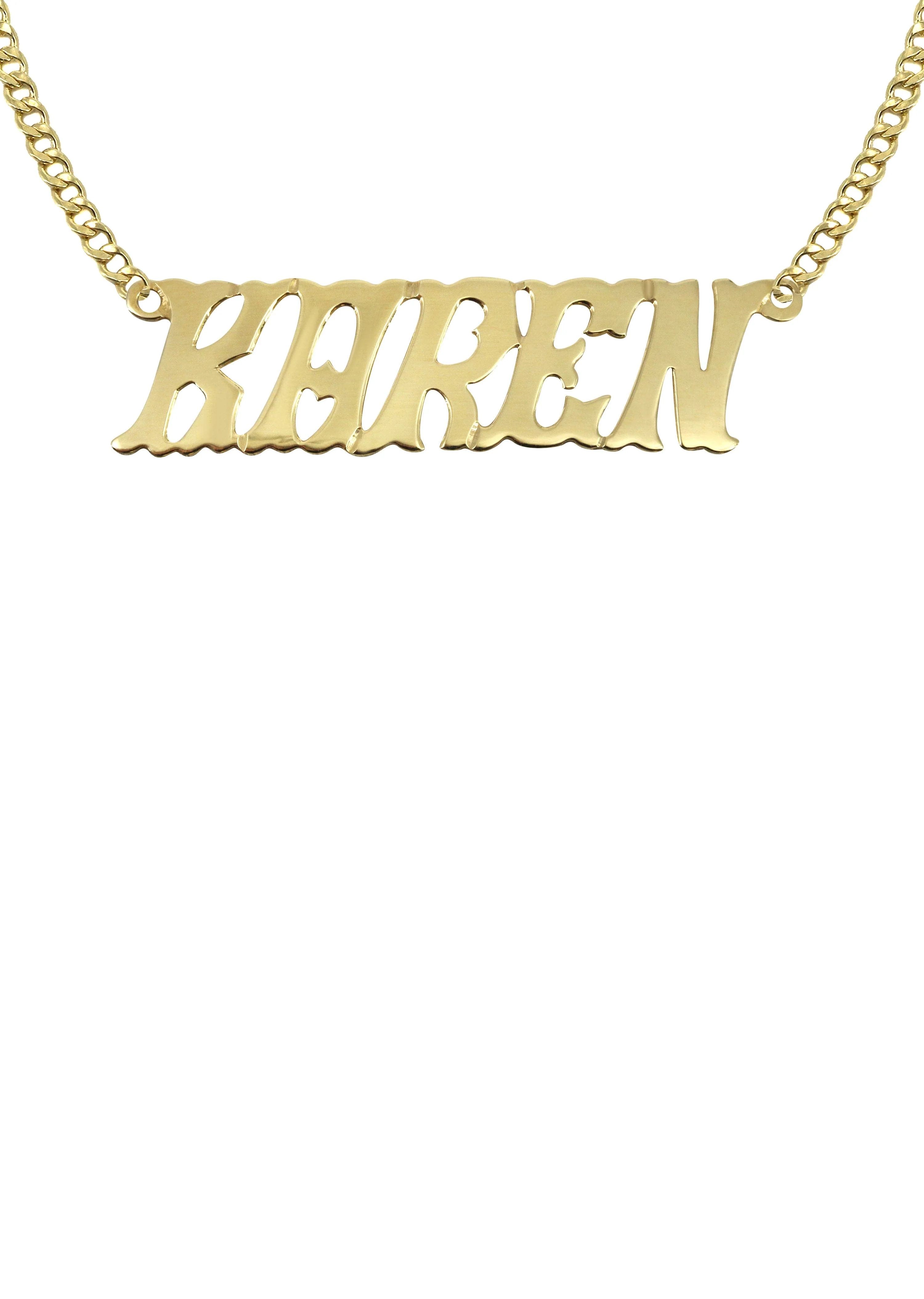 14K Gold Name Plate Name Plate Necklace | Style #30