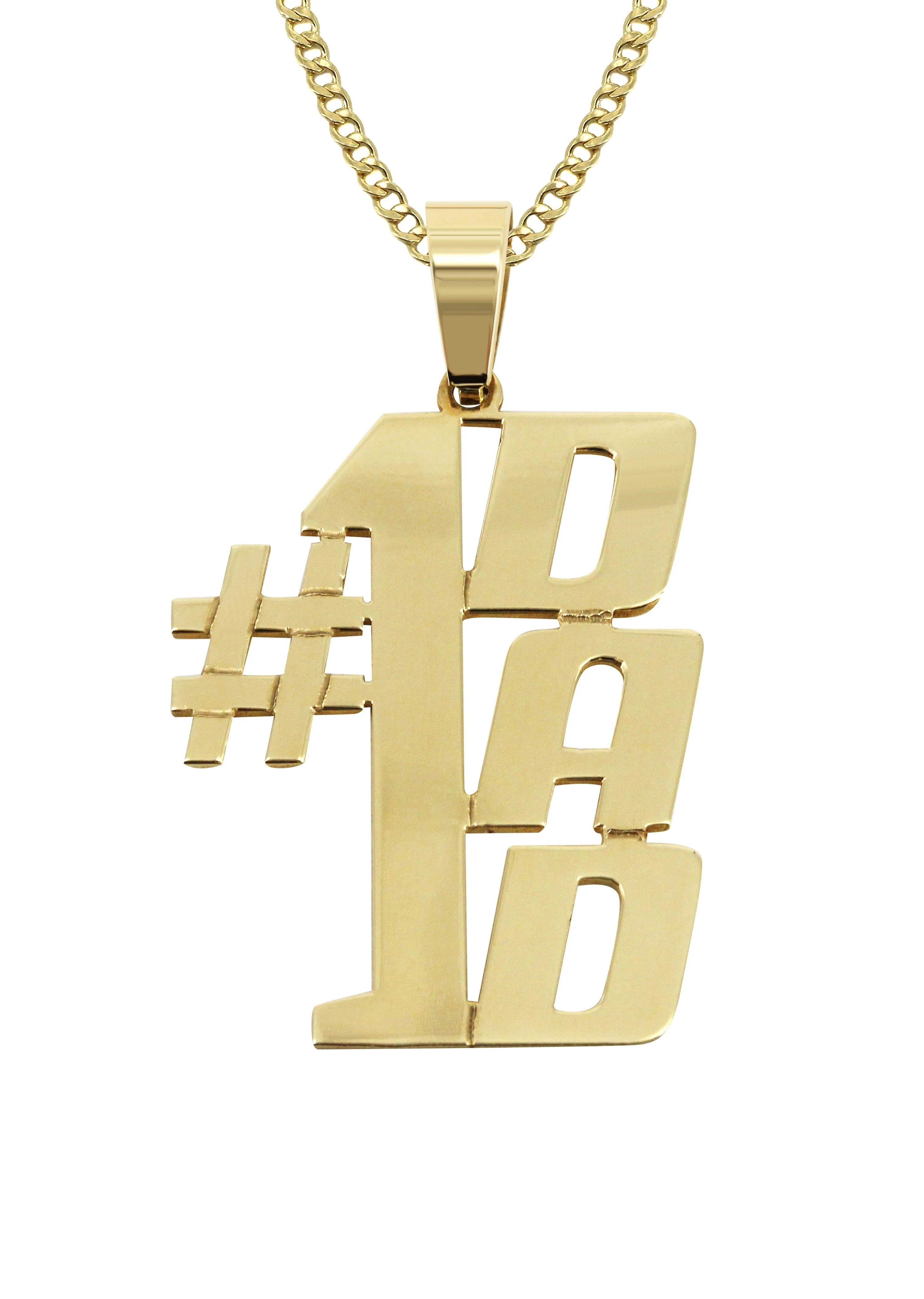 14K Gold Number Name Plate Necklace | Style #119