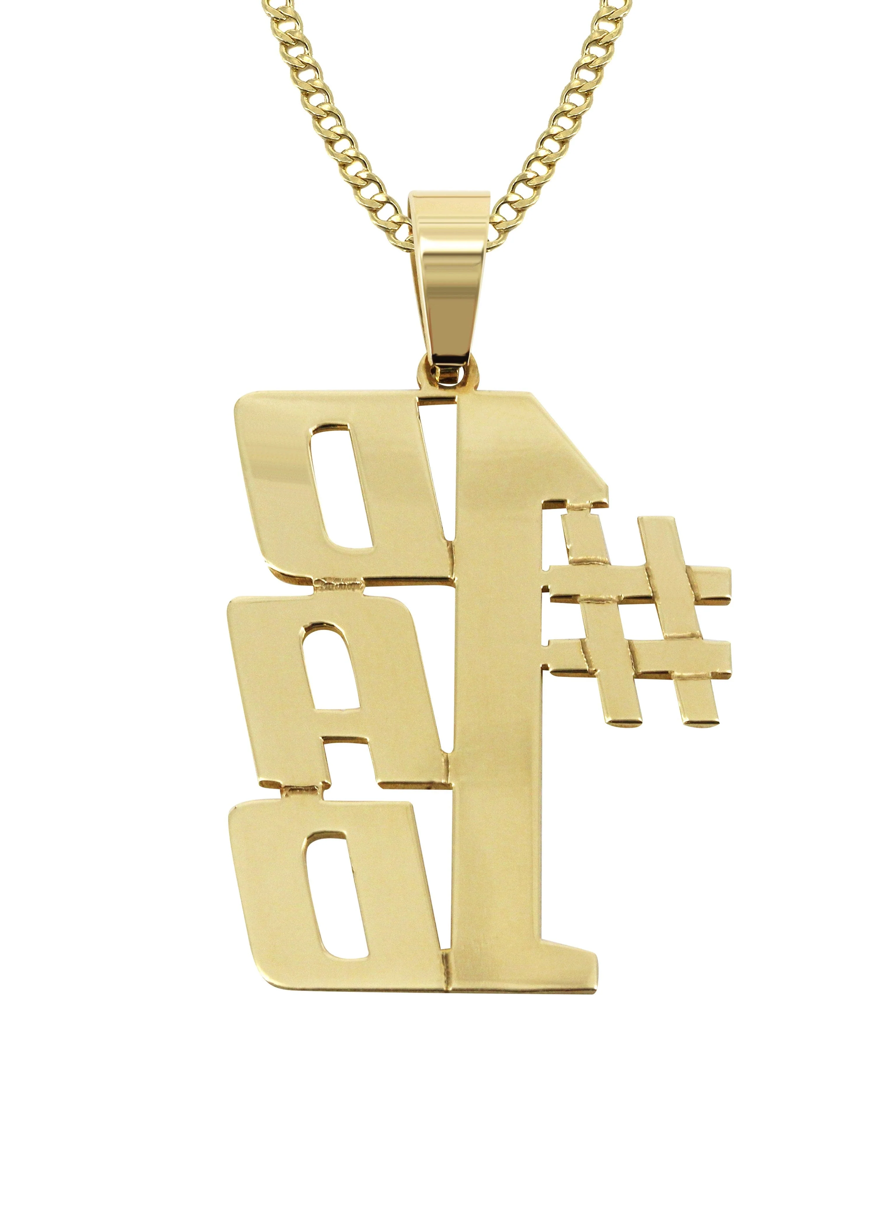 14K Gold Number Name Plate Necklace | Style #119 - Image 2