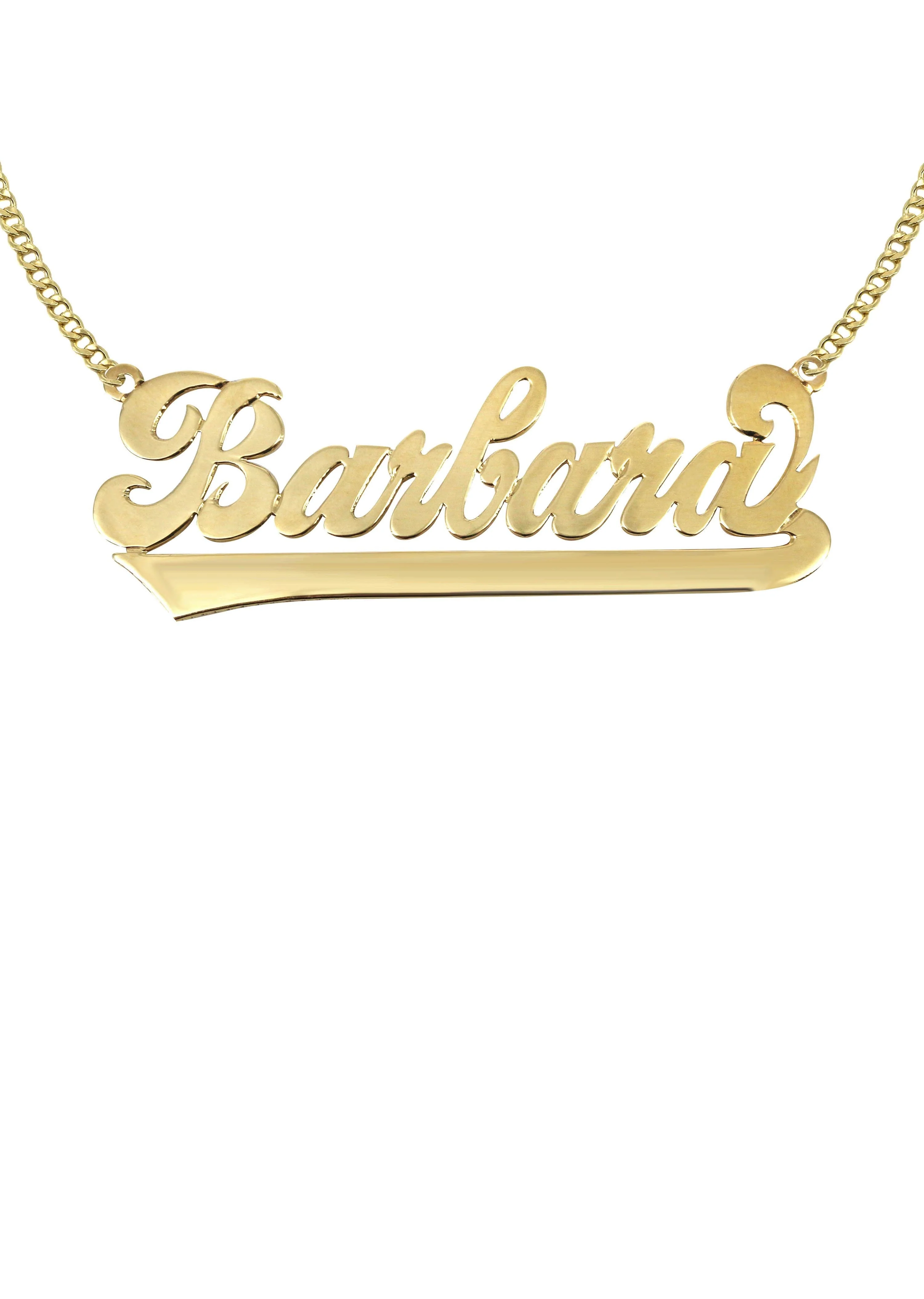 14K Gold Script Name Plate Necklace | Style #71