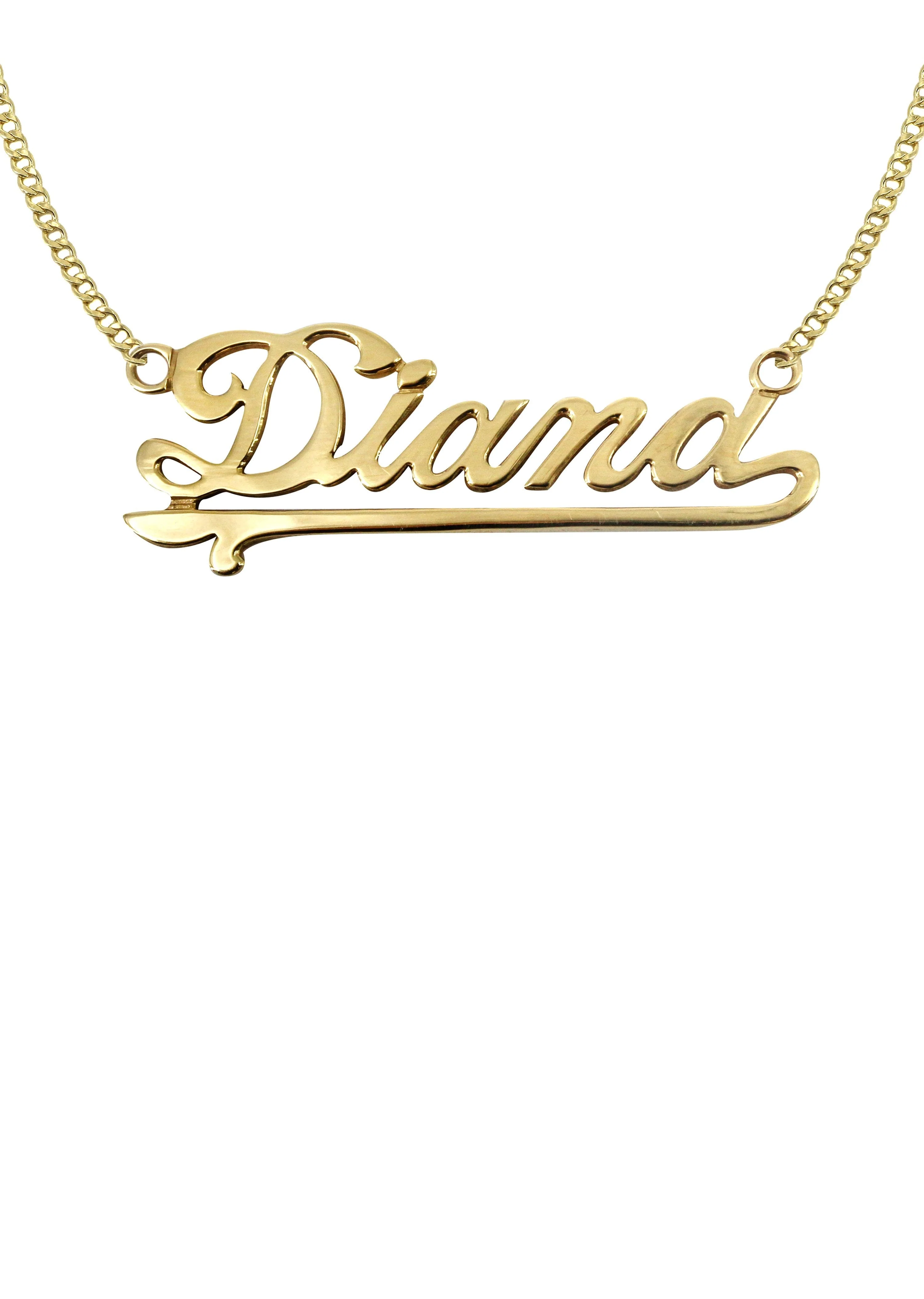 14K Gold Plain Gold Name Plate Necklace | Style #32