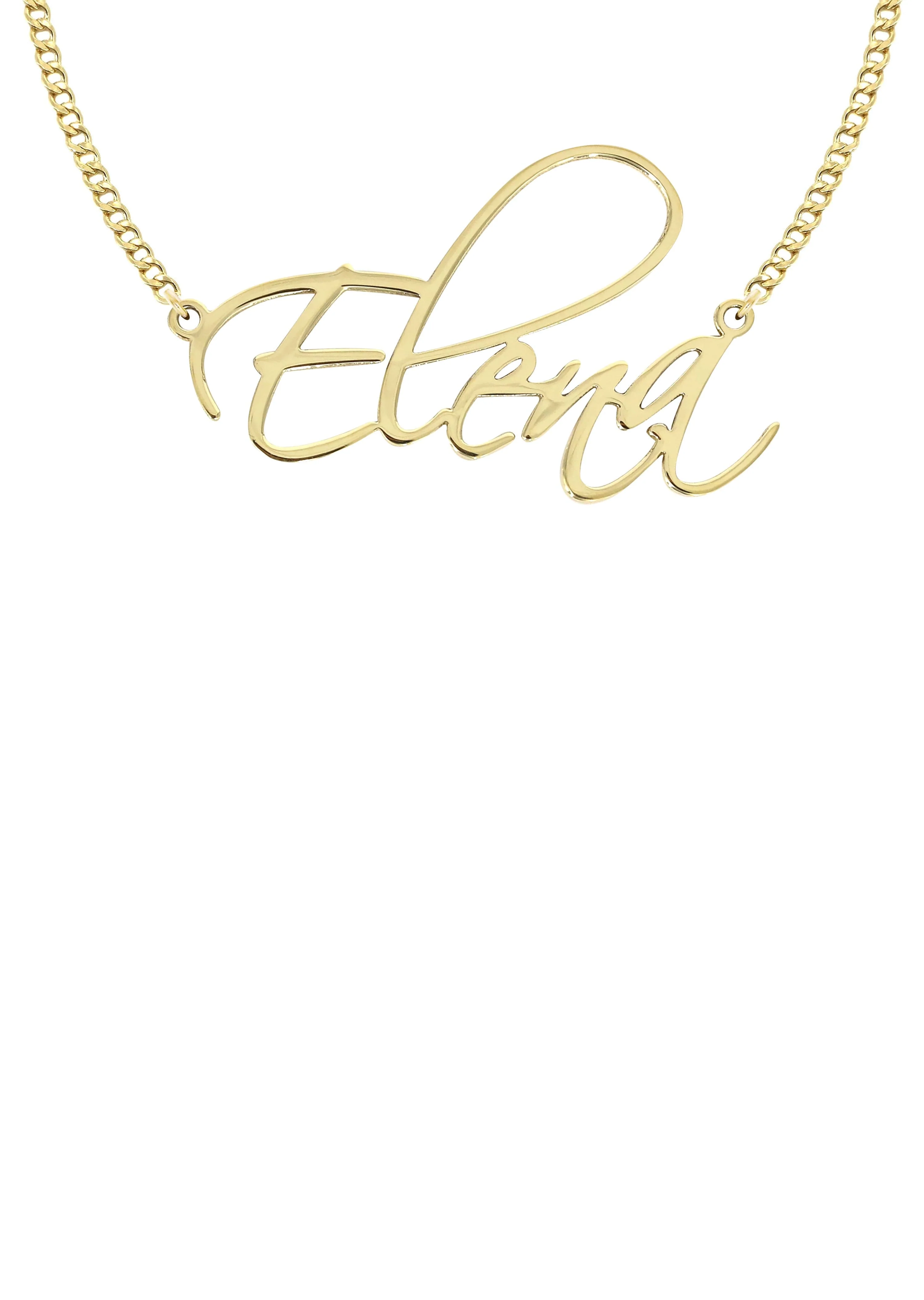 14K Gold  Plain Gold Name Plate Necklace | Style #54