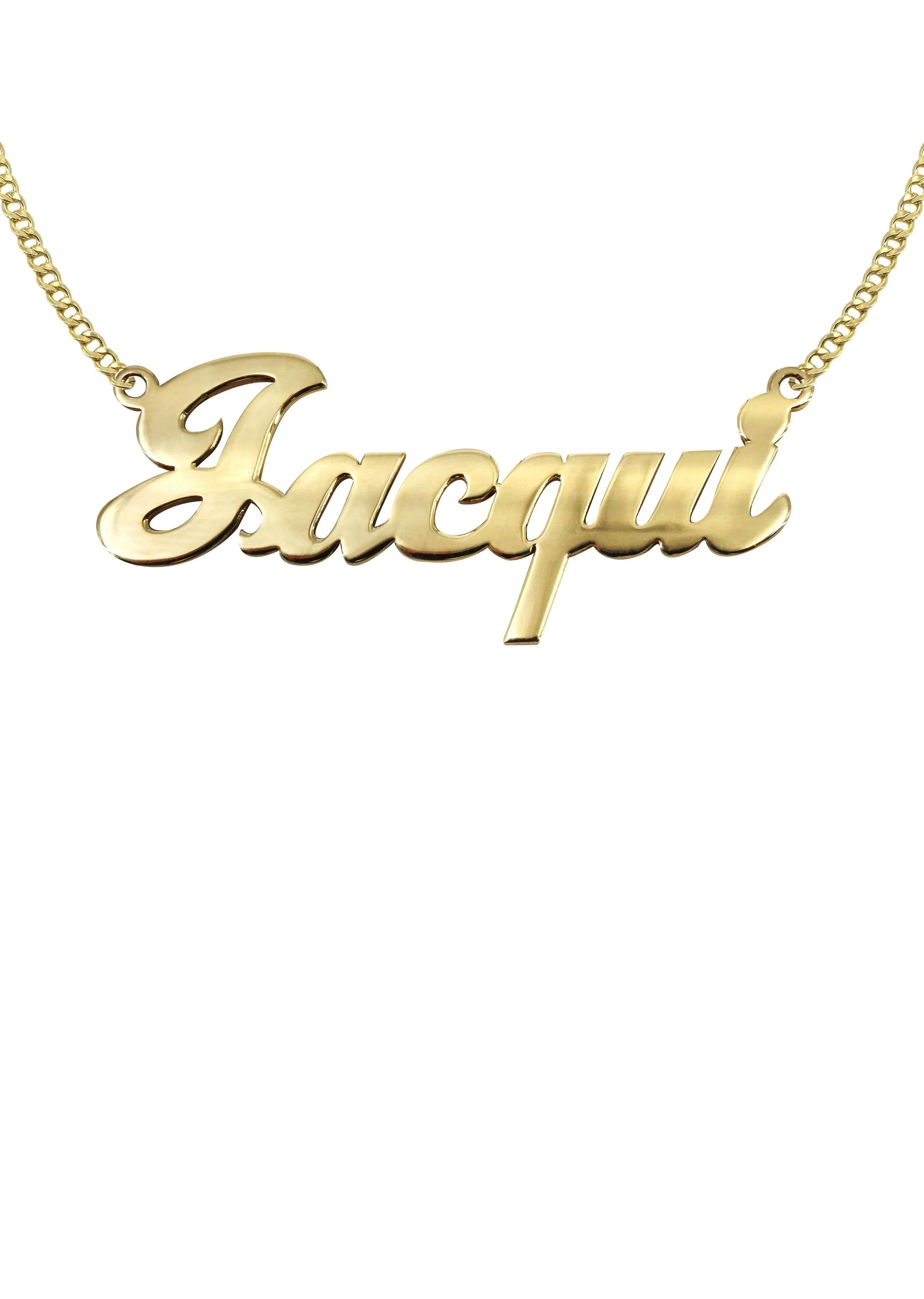 14K Gold Plain Gold Name Plate Necklace | Style #21