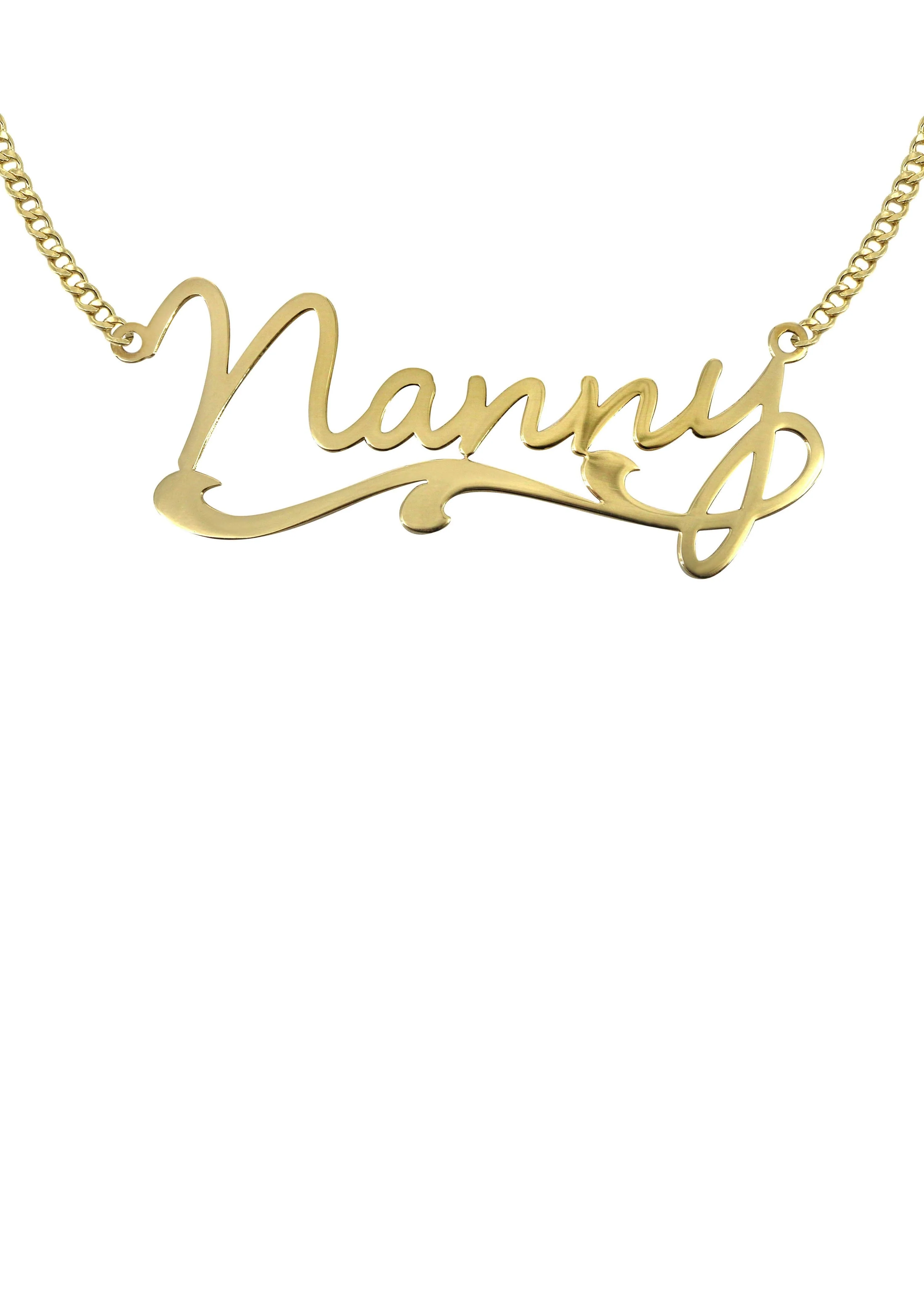 14K Gold Plain Name Plate Necklace | Style #95