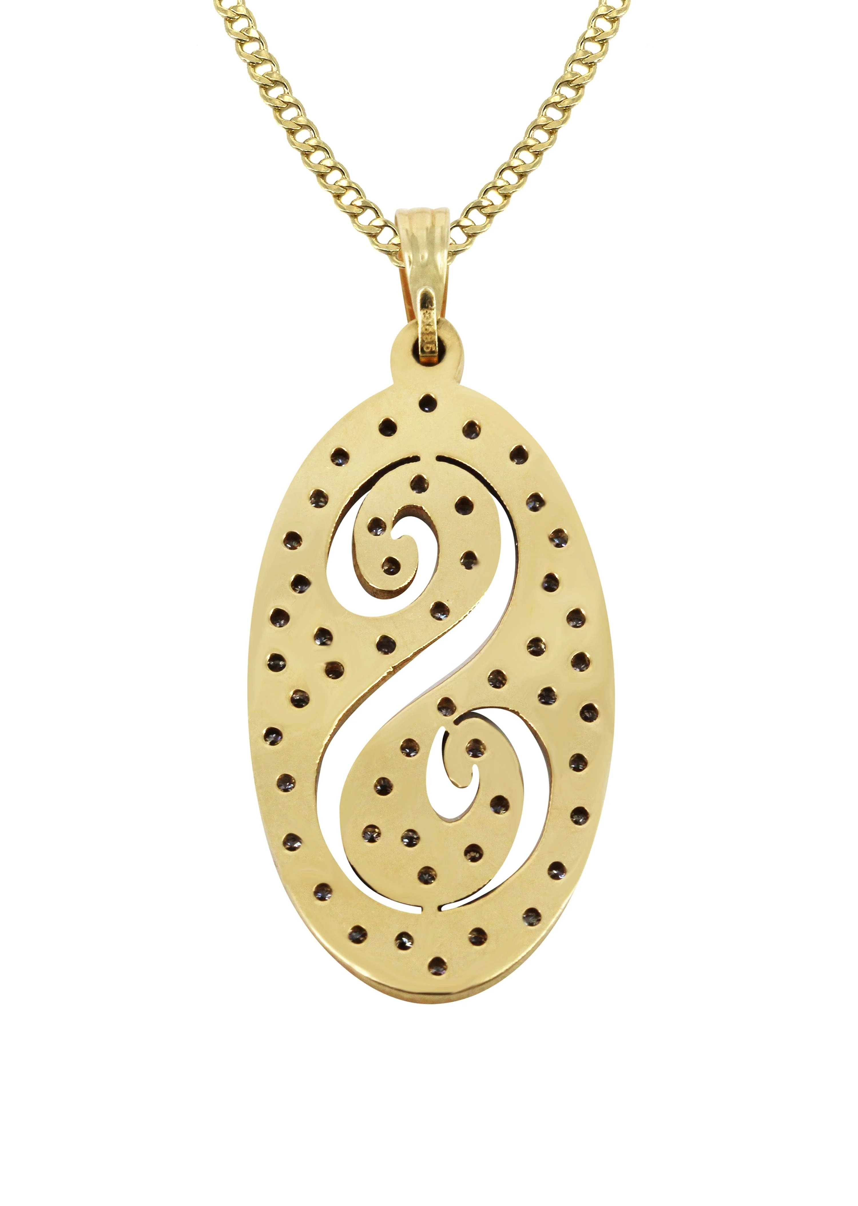 14K Gold  Single Letter Name Plate Necklace | Style #91 - Image 2
