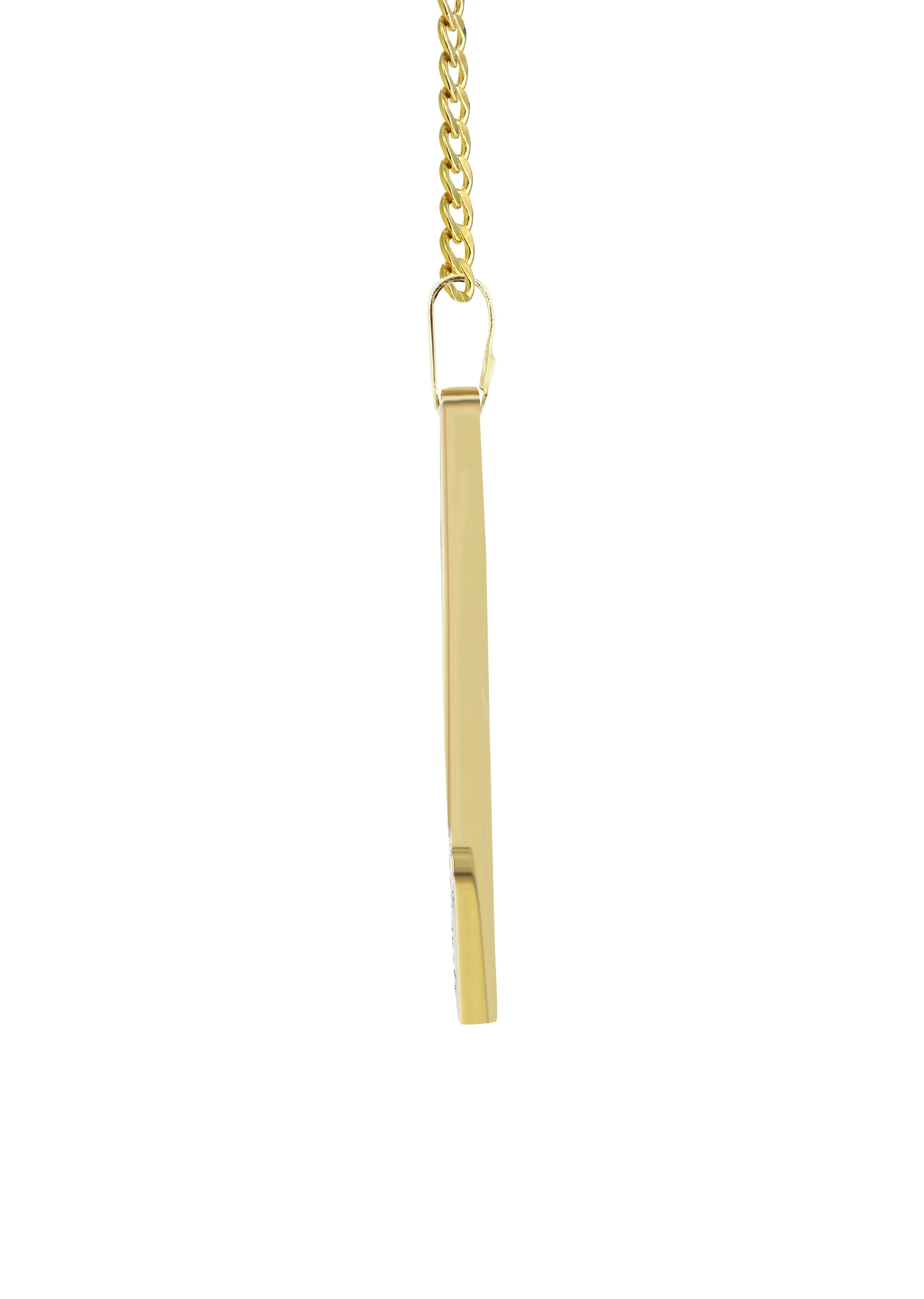 14K Gold  Single Letter Name Plate Necklace | Style #91 - Image 3