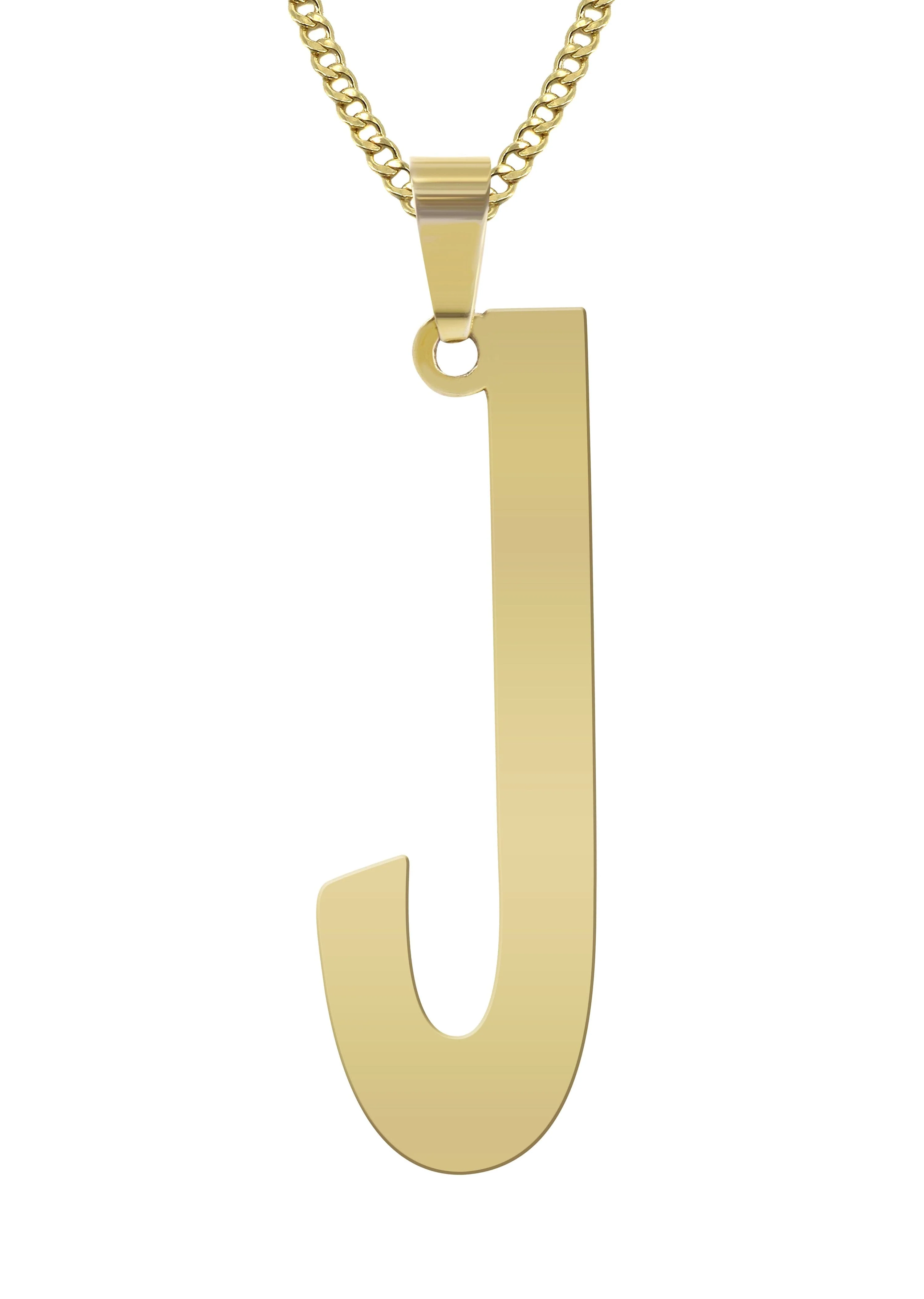 14K Gold Single Letter Name Plate Necklace | Style #92