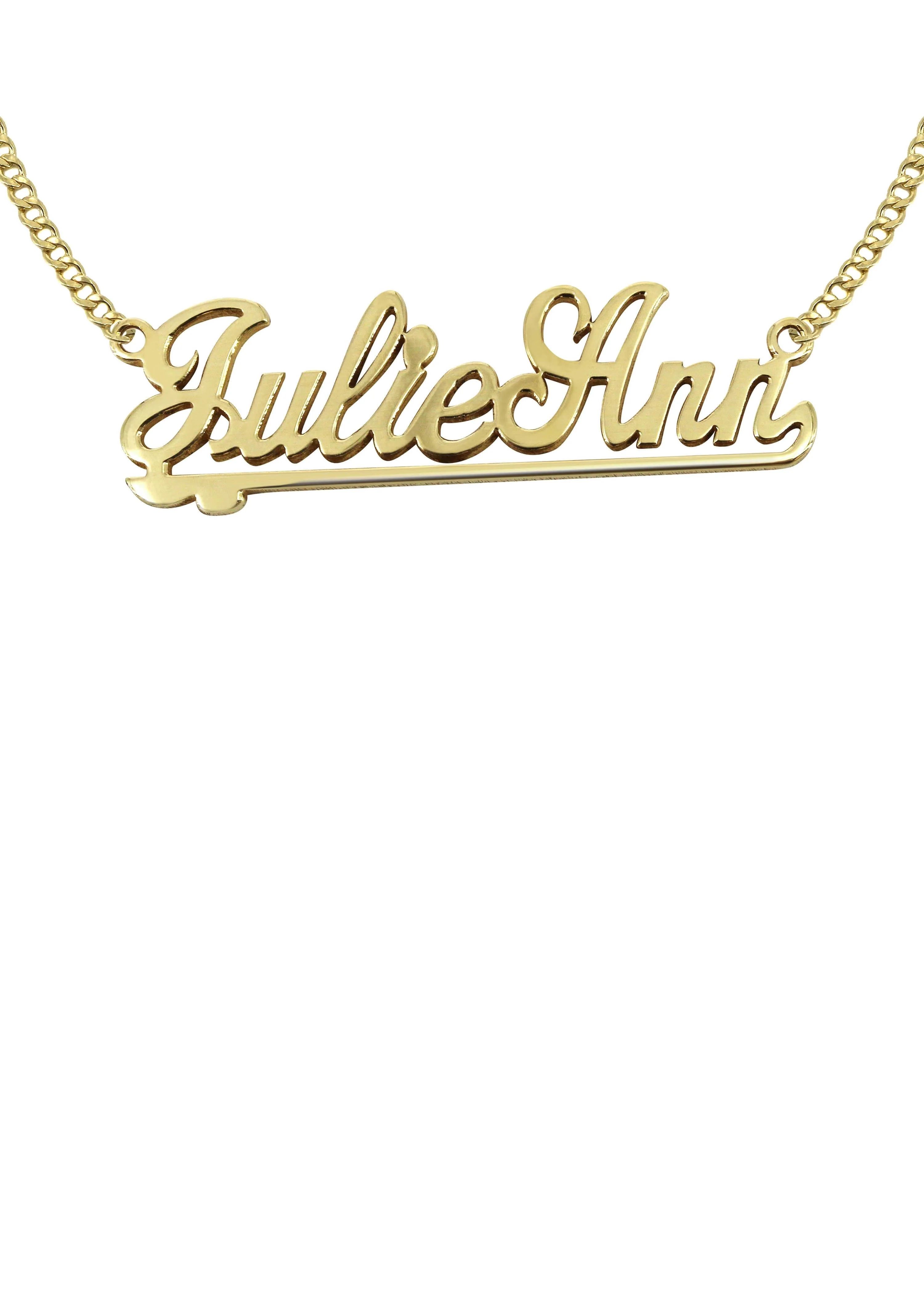 14K Gold Two Name Name Plate Necklace | Style #97