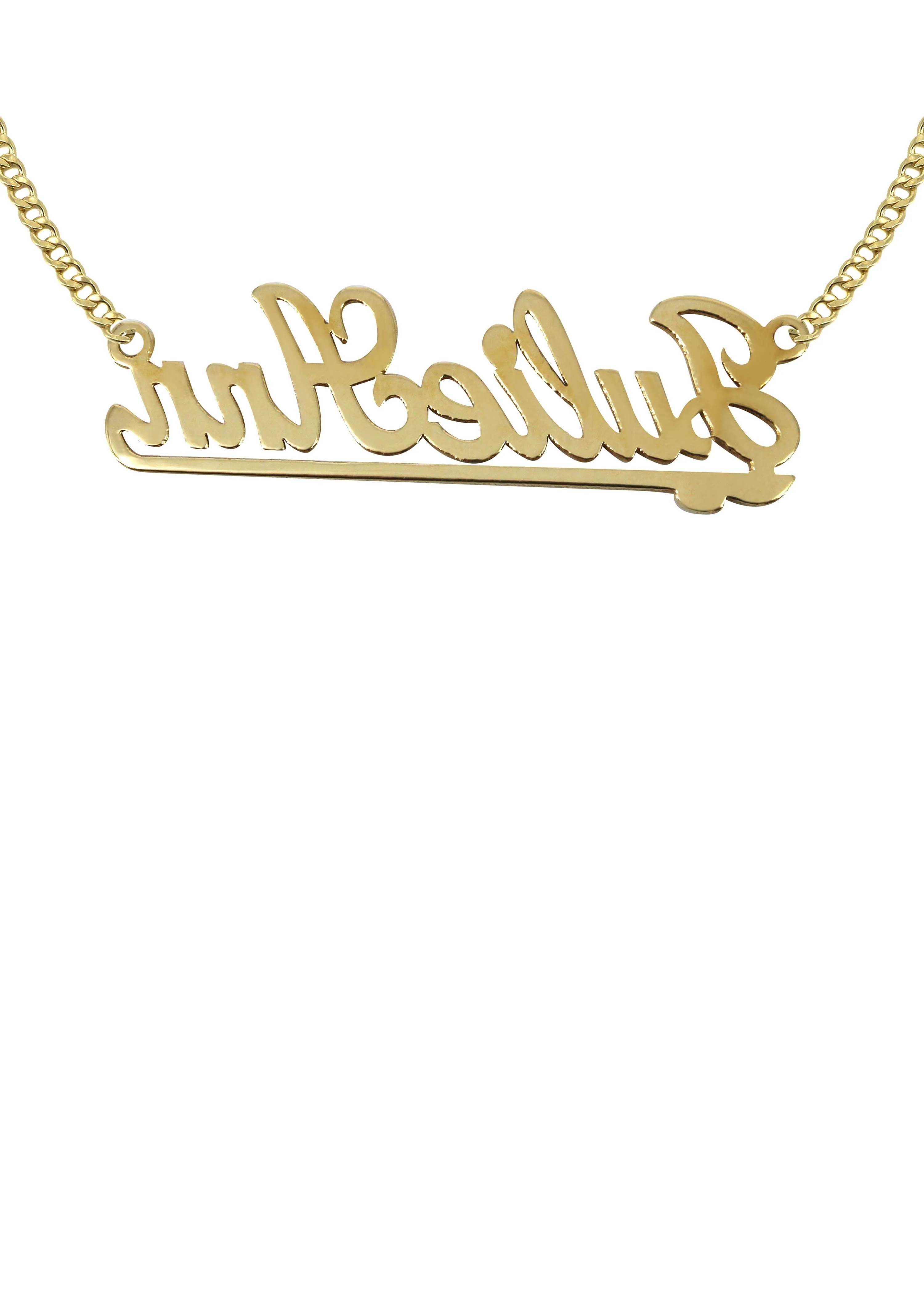 14K Gold Two Name Name Plate Necklace | Style #97 - Image 2